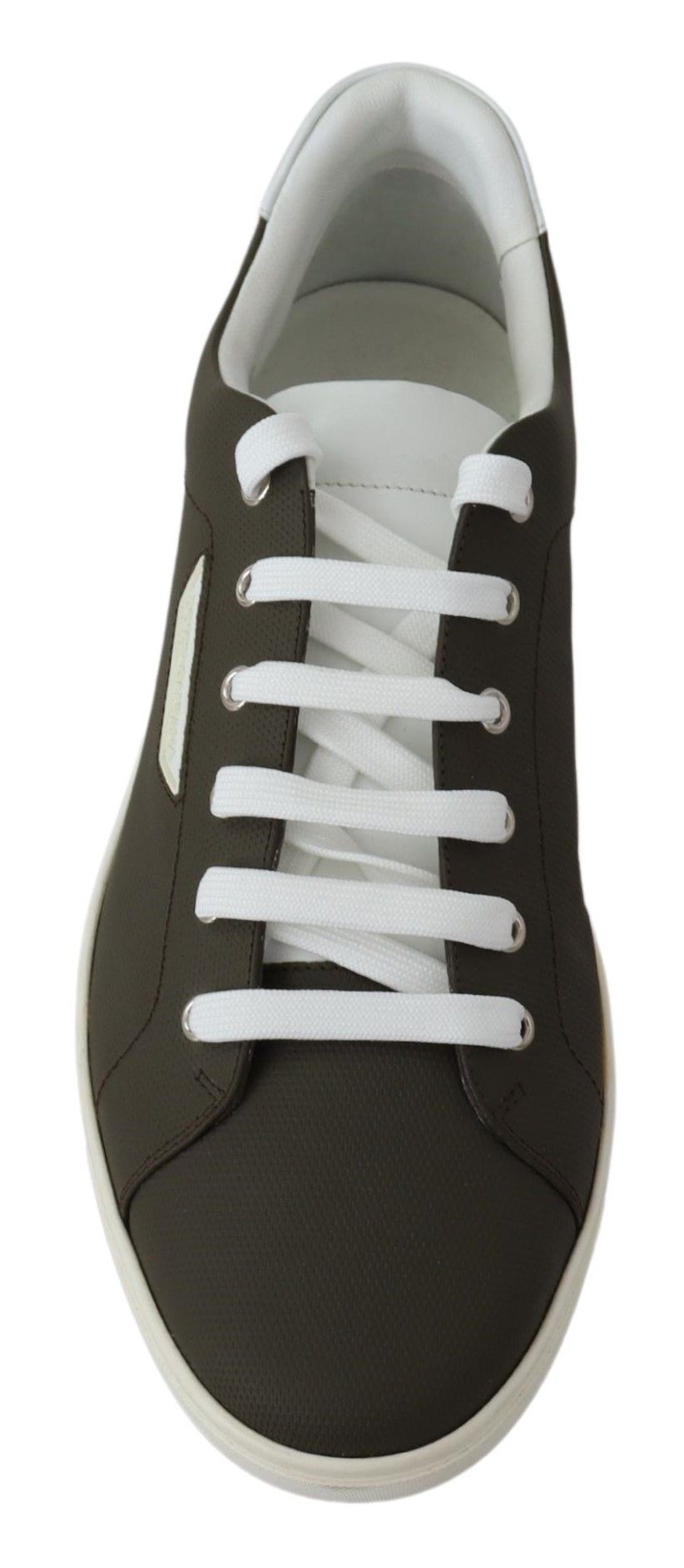 - Sleek White Leather Low Top Sneakers