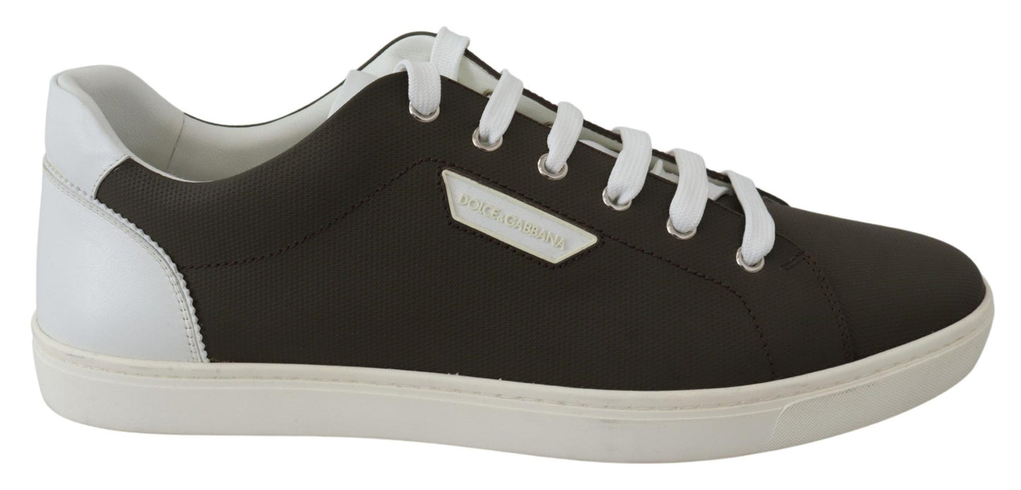 - Sleek White Leather Low Top Sneakers