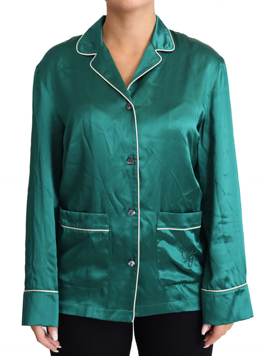 - Elegant Silk Pajama Lounge Shirt