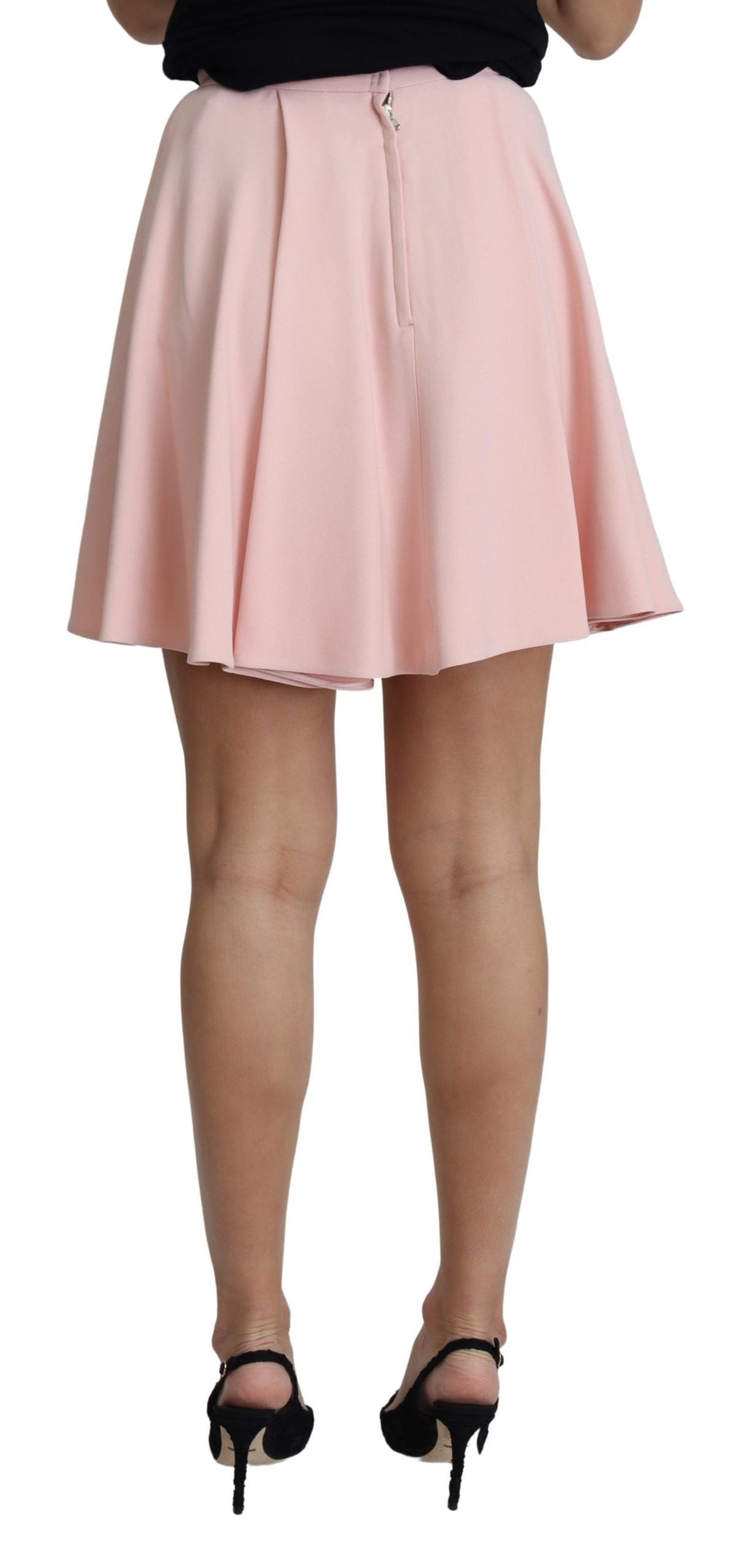 - Elegant Pink Flare A-line Mini Skirt