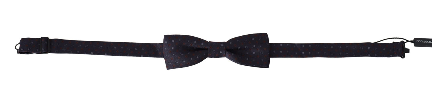 - Stunning Gray Patterned Silk Bow Tie