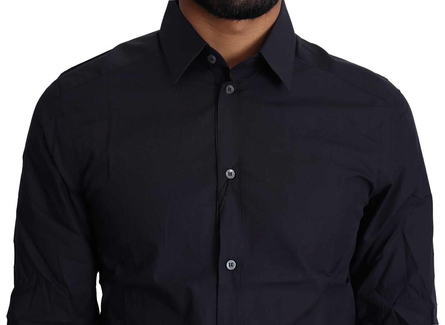 - Navy Blue Slim Fit Gold Series Dress Shirt