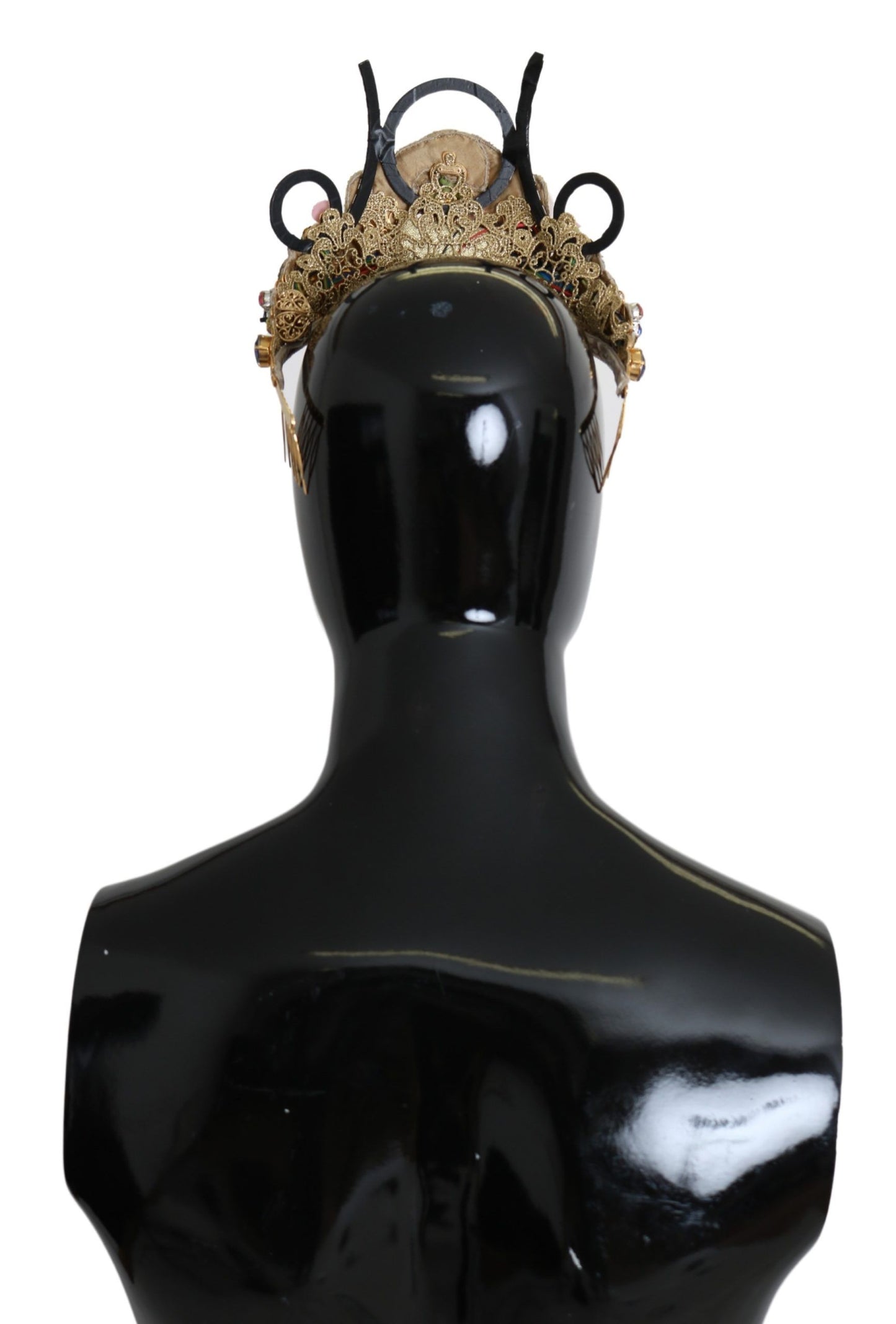 - Stunning Crystal Diadem Tiara - Gold Multicolor