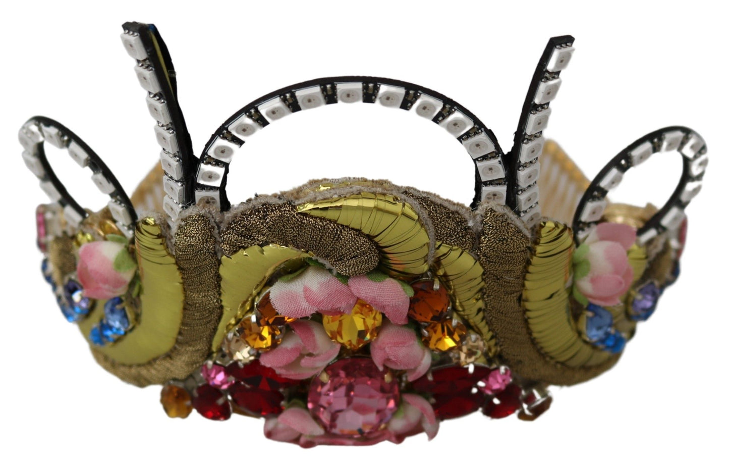 - Stunning Crystal Diadem Tiara - Gold Multicolor