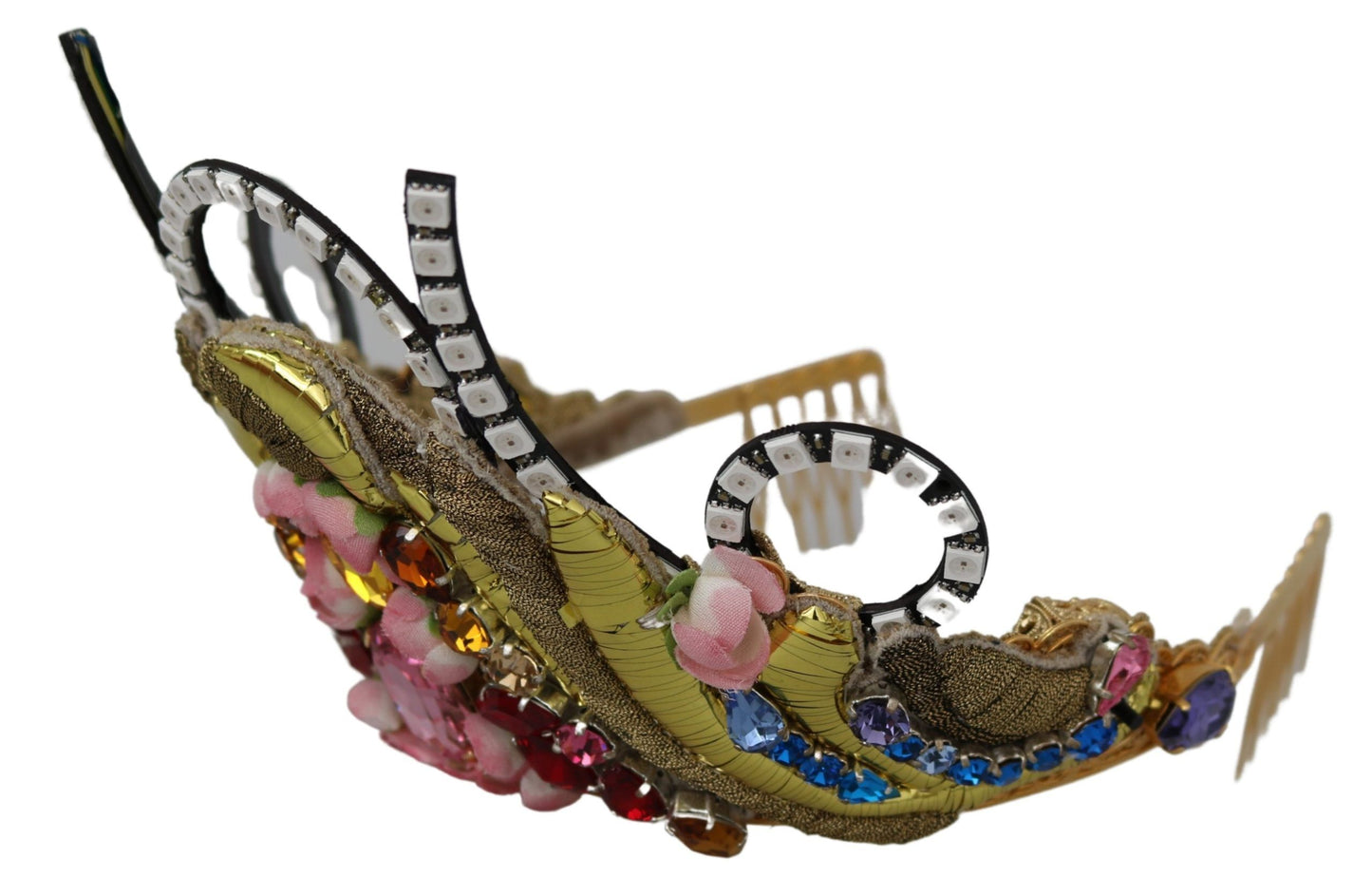 - Stunning Crystal Diadem Tiara - Gold Multicolor