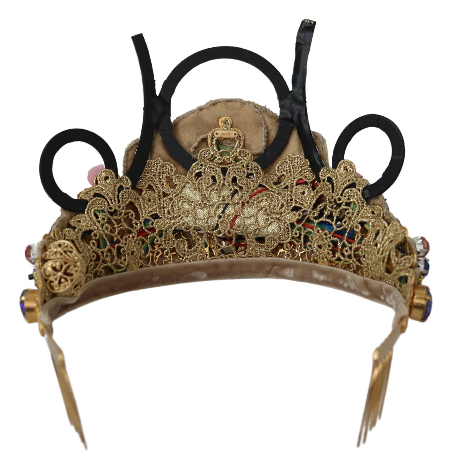 - Stunning Crystal Diadem Tiara - Gold Multicolor