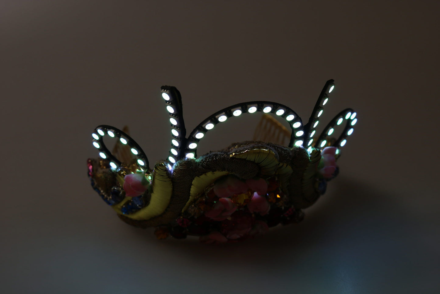 - Stunning Crystal Diadem Tiara - Gold Multicolor