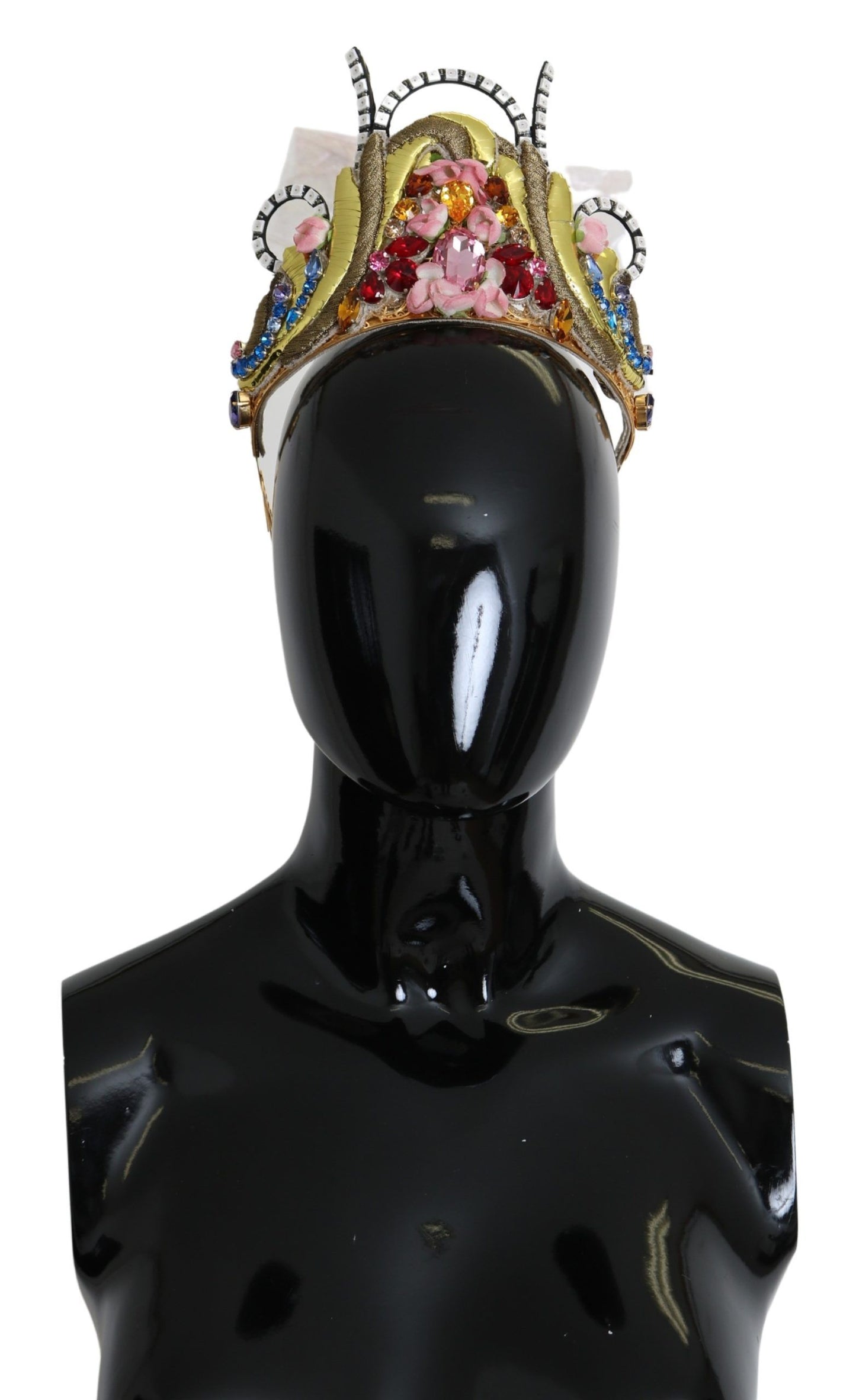 - Stunning Crystal Diadem Tiara - Gold Multicolor