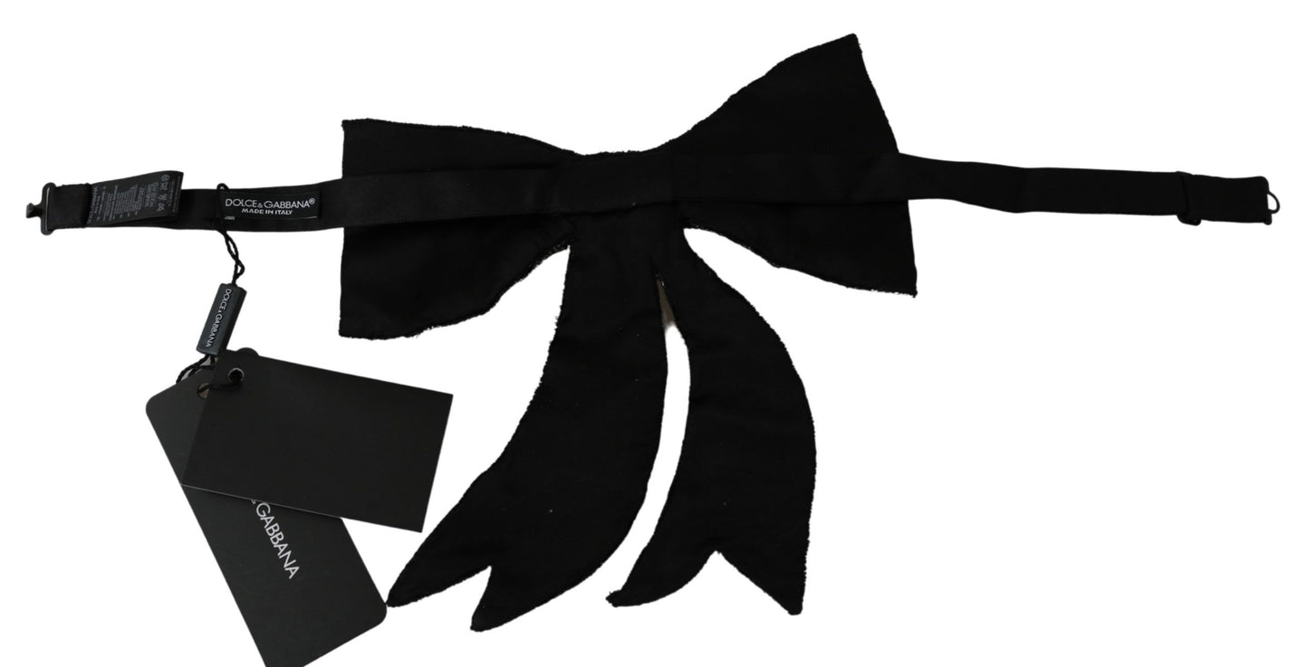 - Silver-Tone Silk Crystal Bow Tie