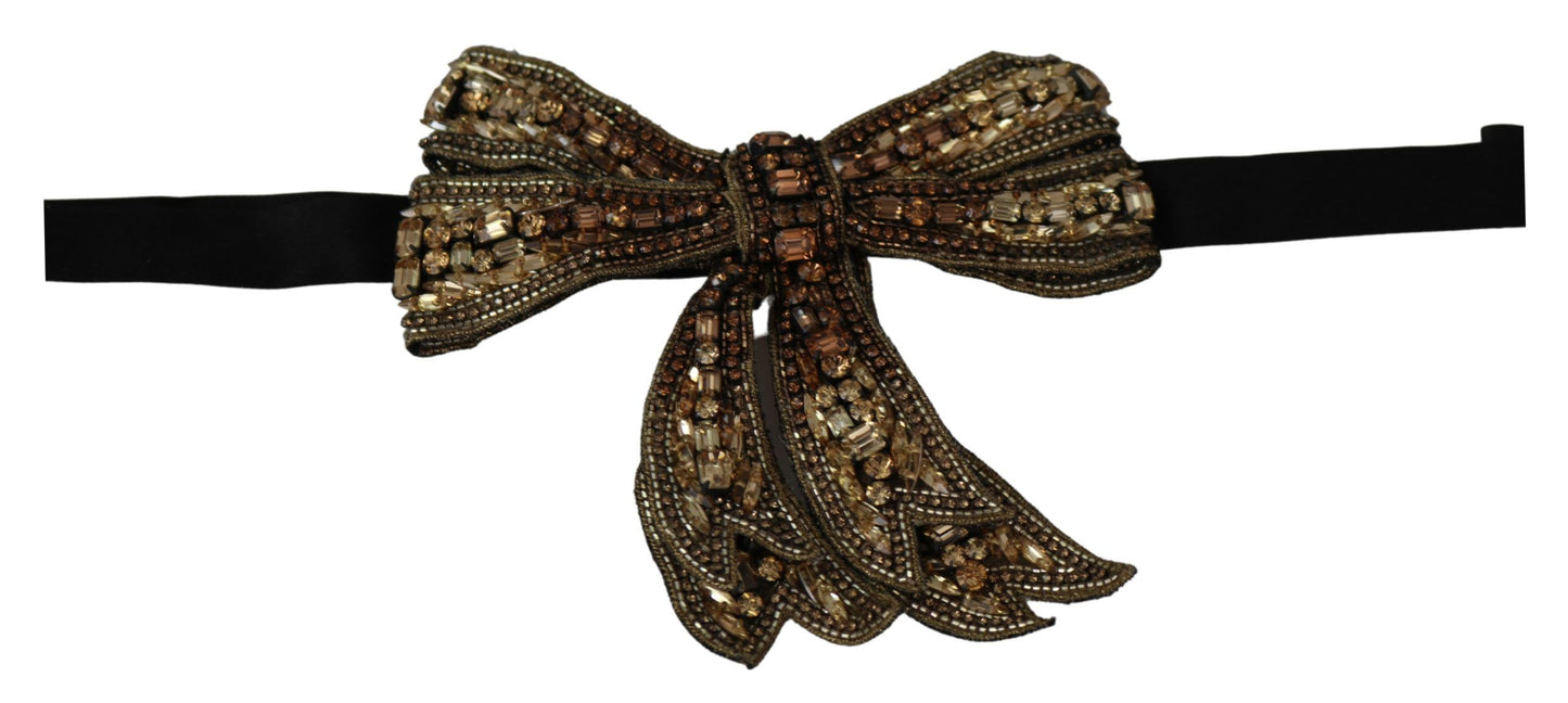 - Elegant Silk Rhinestone Bow Tie