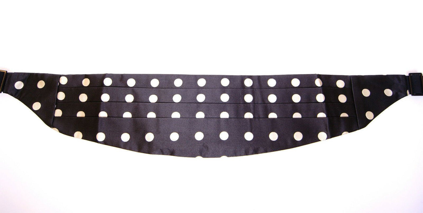 - Elegant Silk Black Polka Dot Cummerbund