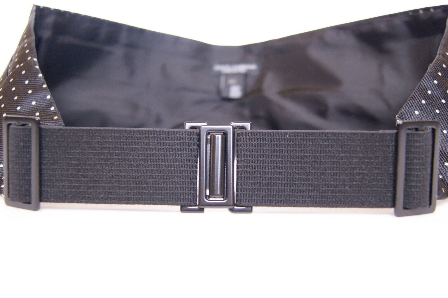 - Elegant Black Silk Polka Dot Cummerbund