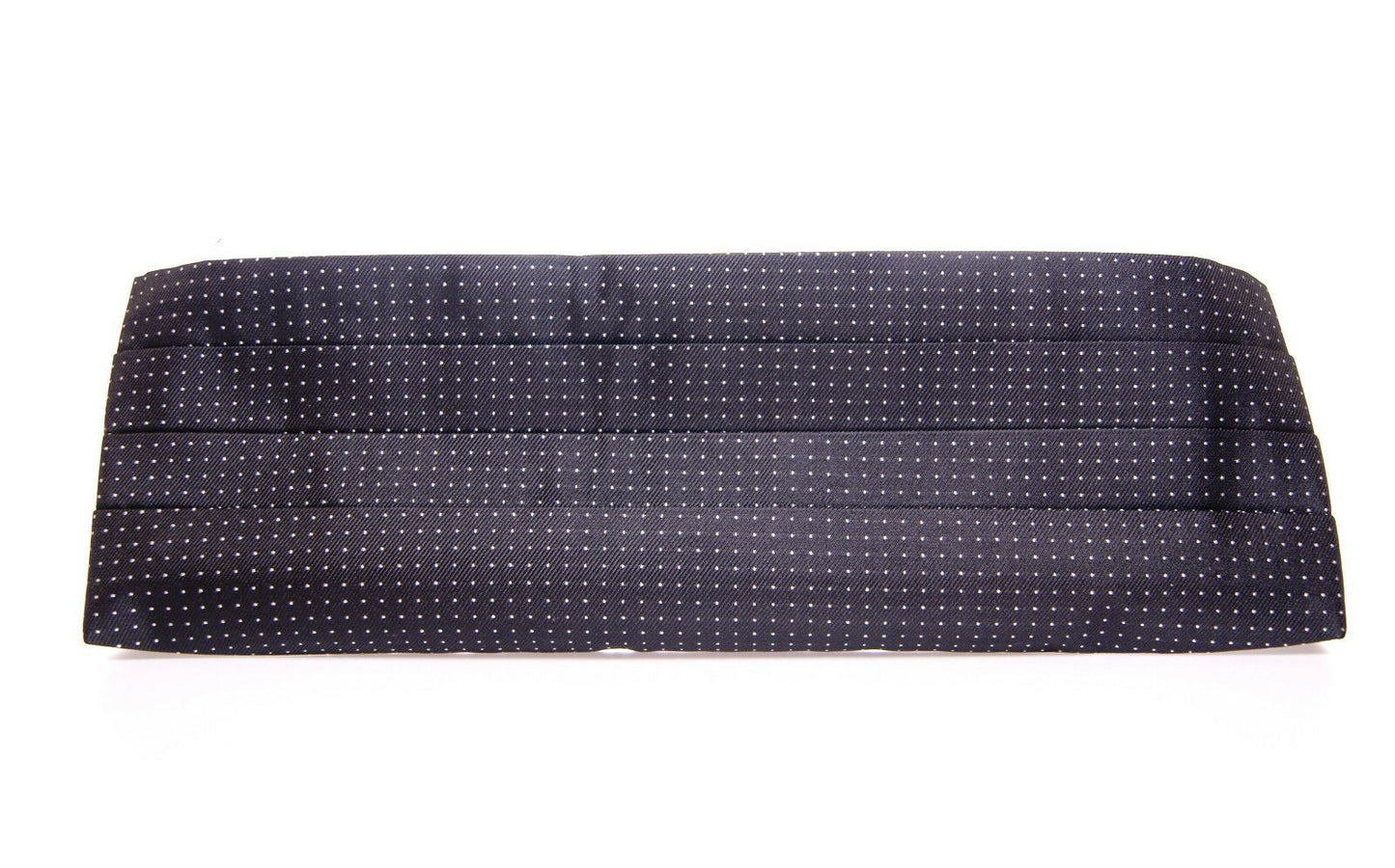 - Elegant Black Silk Cummerbund with Polka Dots
