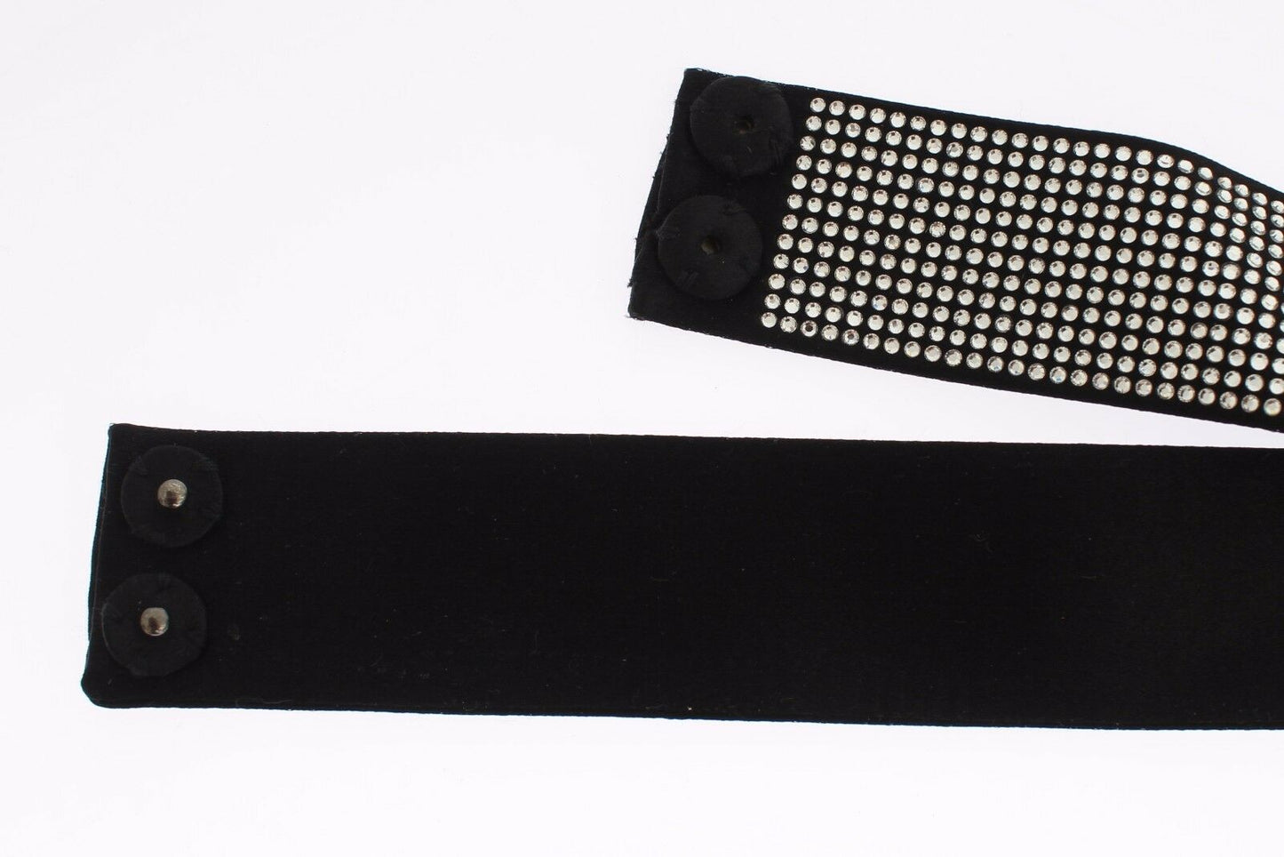 - Black Silk Crystal Bow Waist Belt Elegance