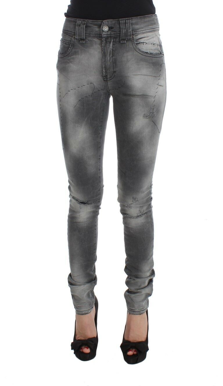 - Chic Gray Slim Fit Designer Jeans