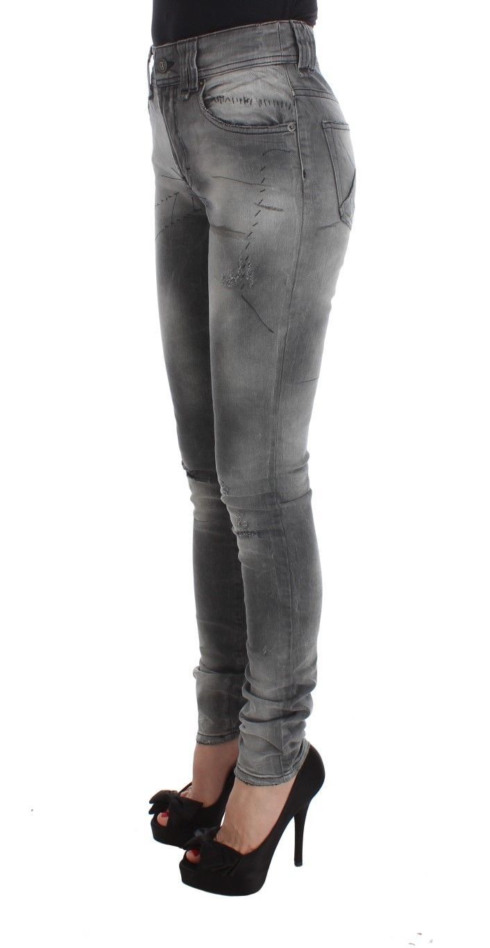 - Chic Gray Slim Fit Designer Jeans