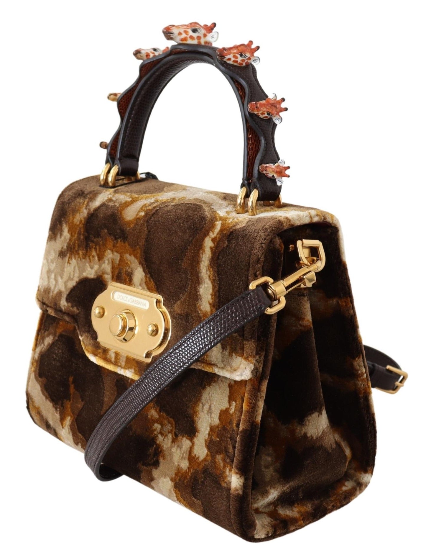 - Elegant Giraffe Pattern Welcome Bag with Gold Accents