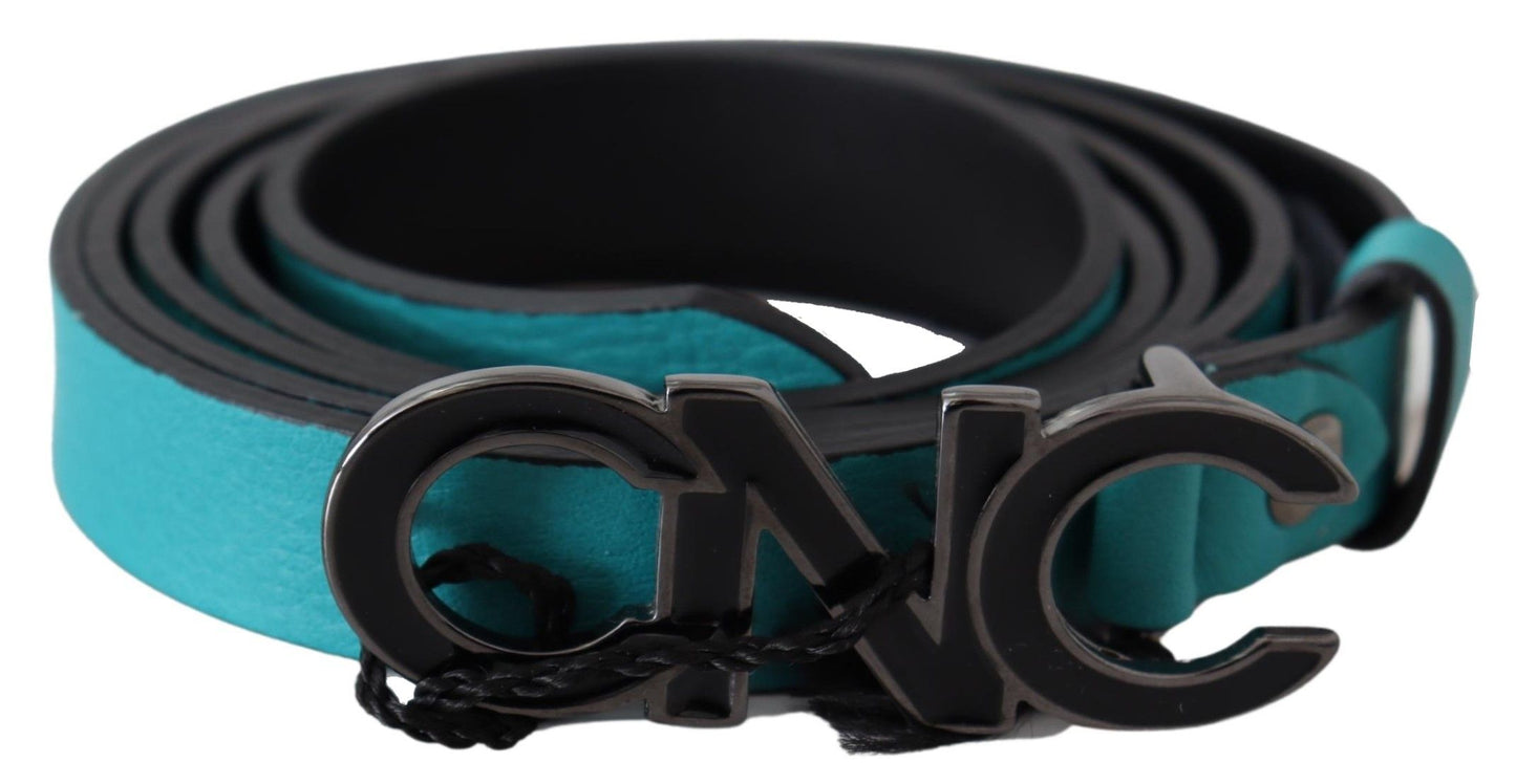 - Chic Blue Green Leather Fashion Belt