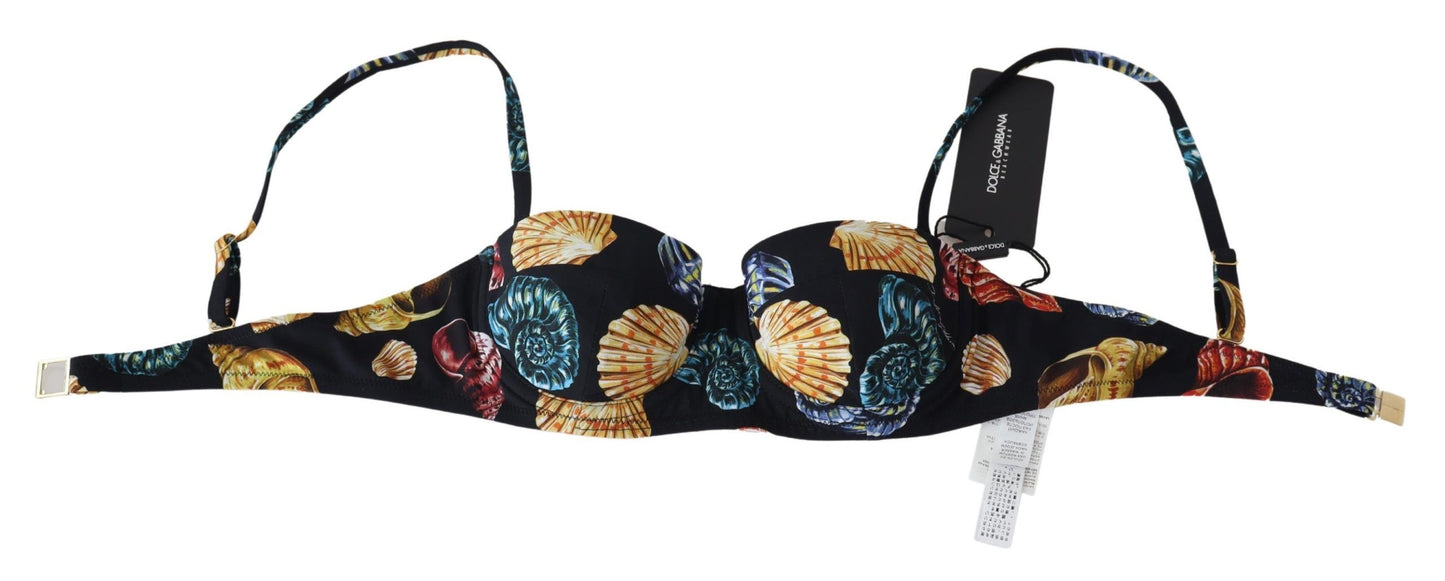 - Chic Seashell-Print Bikini Top