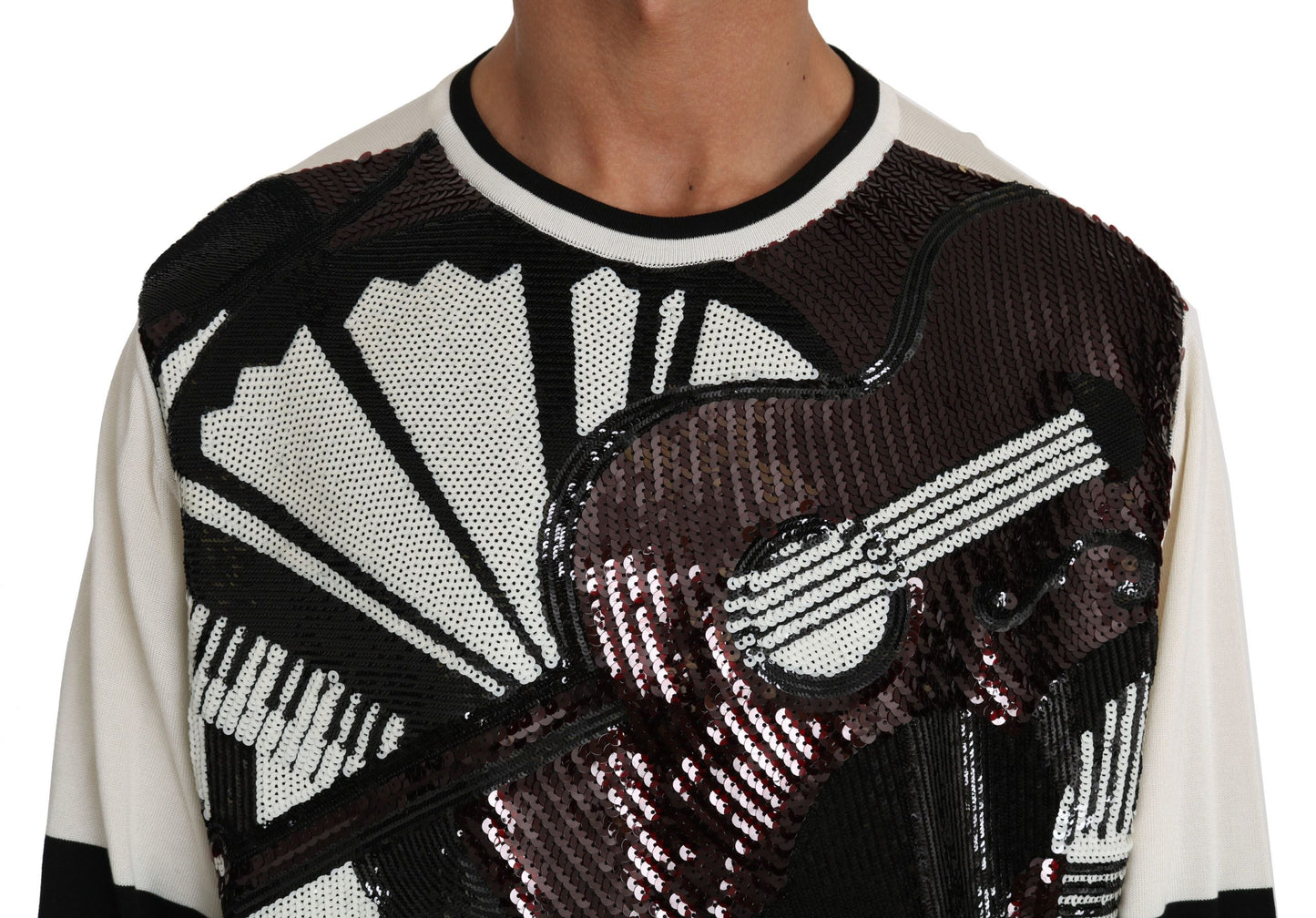- New York Jazz Sequined Silk Sweater
