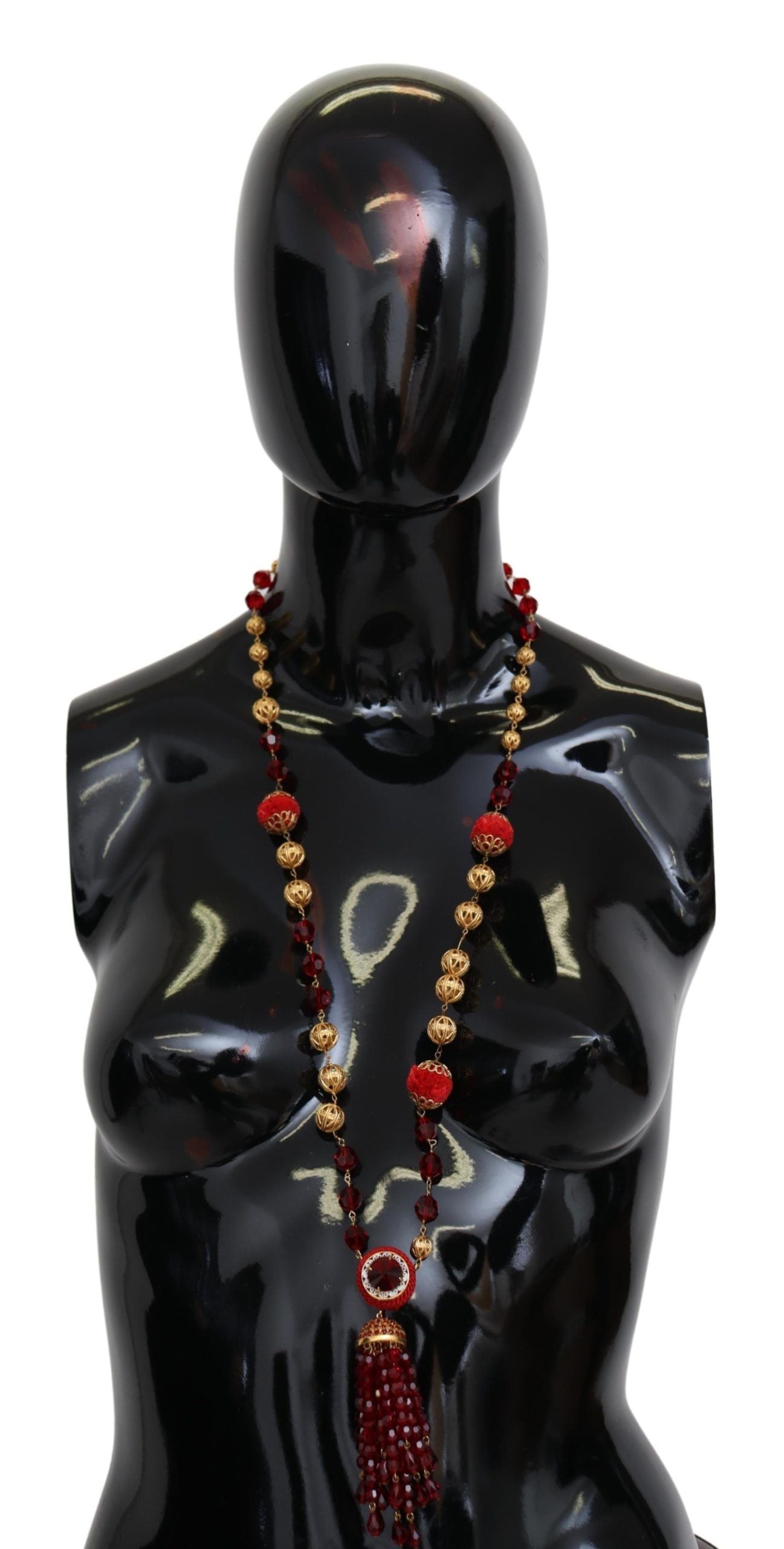 - Elegant Red Crystal Gold-Plated Necklace