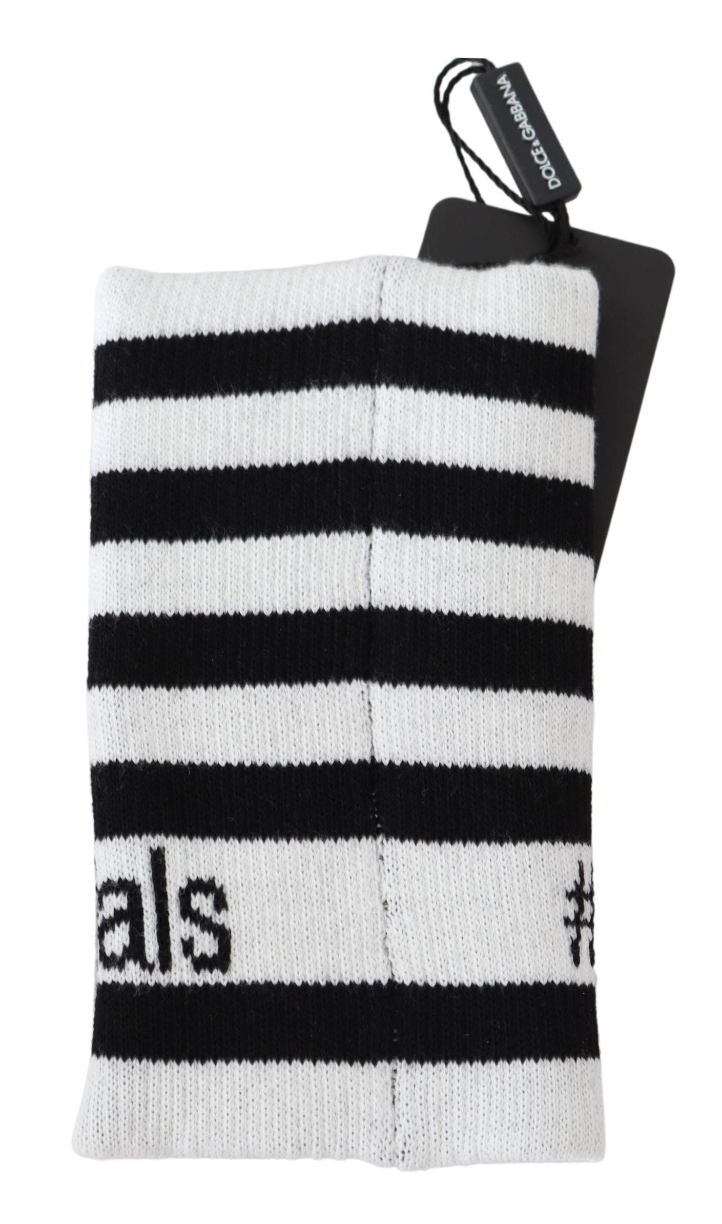 - Elegant Black & White Wool Blend Wrist Wrap