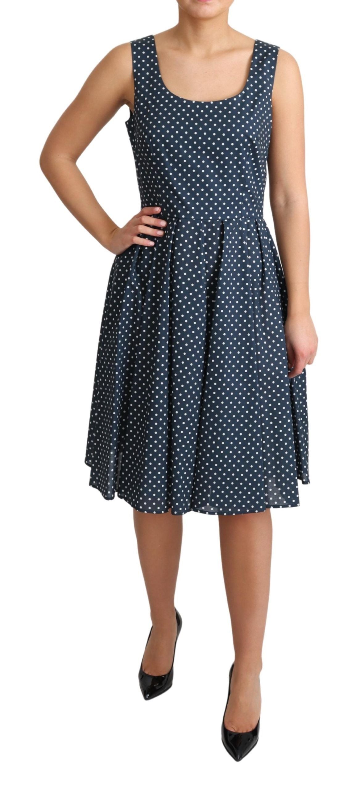 - Polka Dot Sleeveless A-Line Dress
