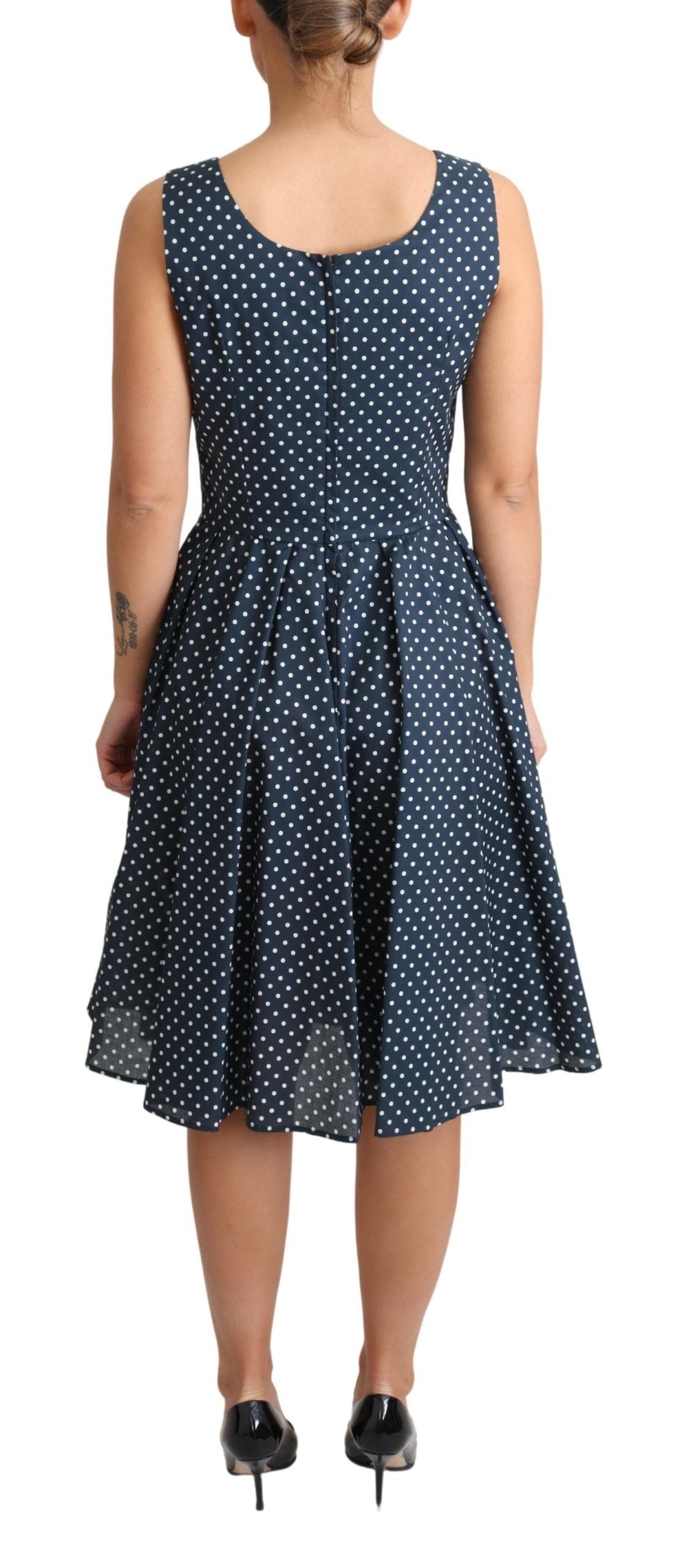 - Polka Dot Sleeveless A-Line Dress