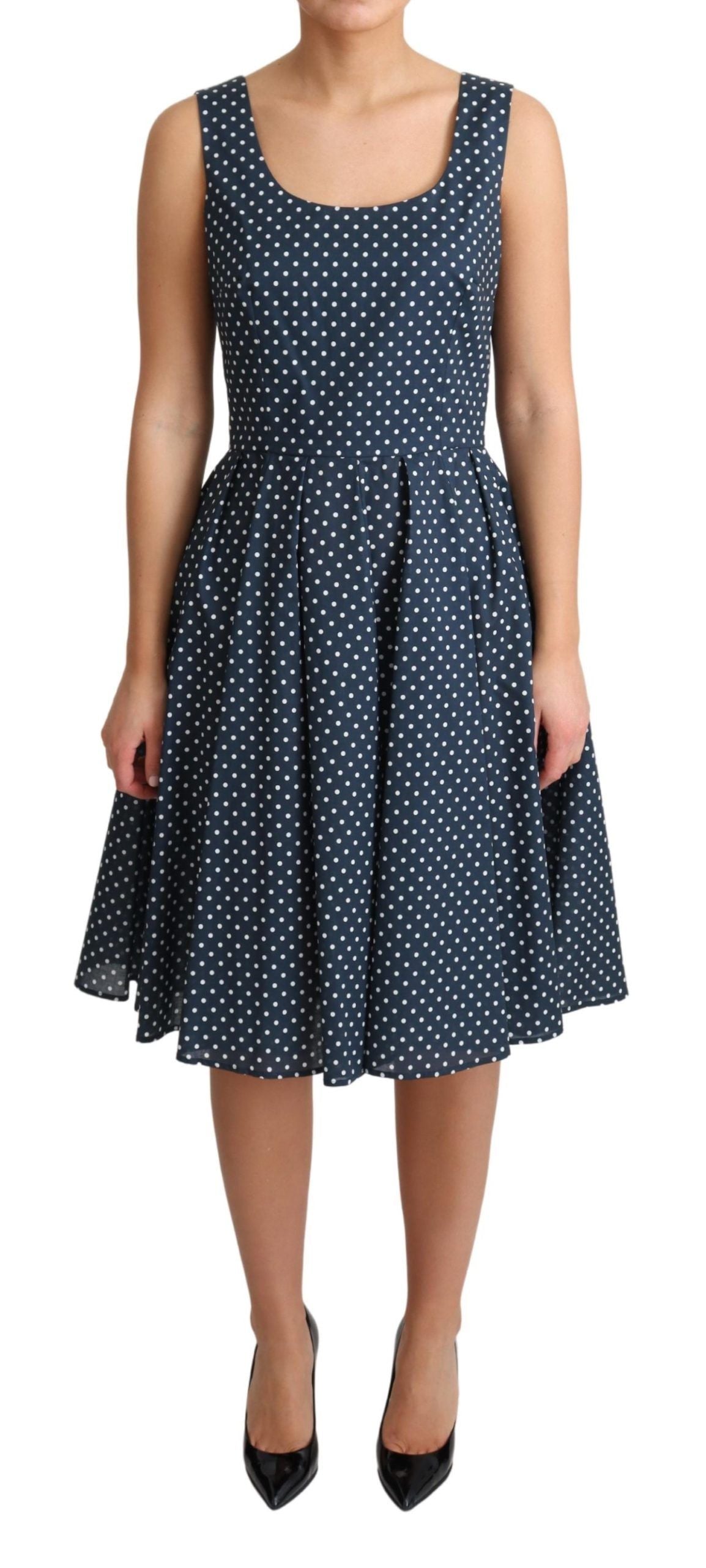 - Polka Dot Sleeveless A-Line Dress