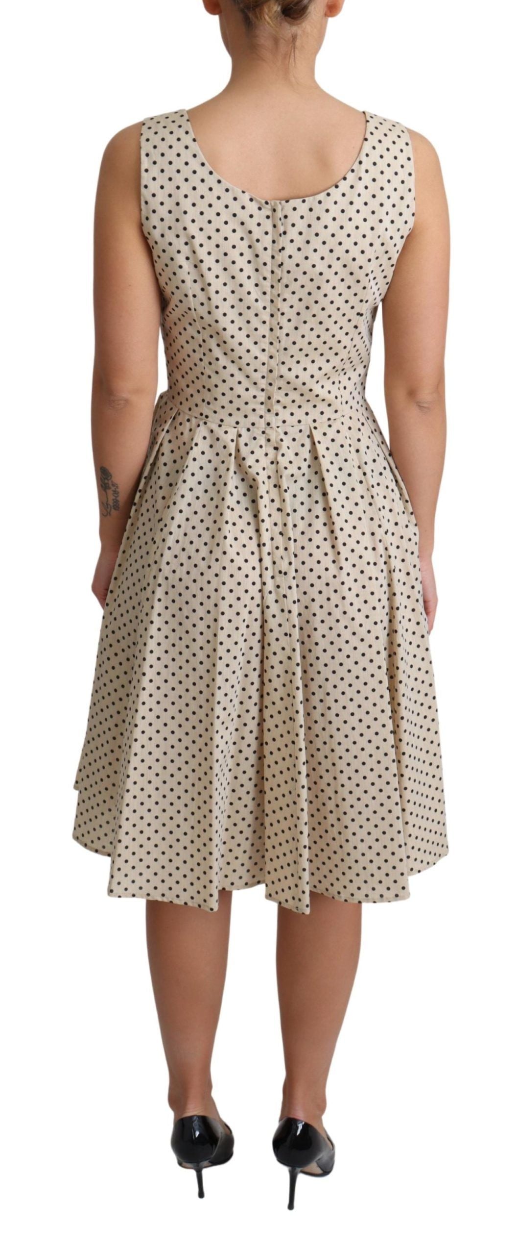 - Elegant Polka Dot Sleeveless A-Line Dress