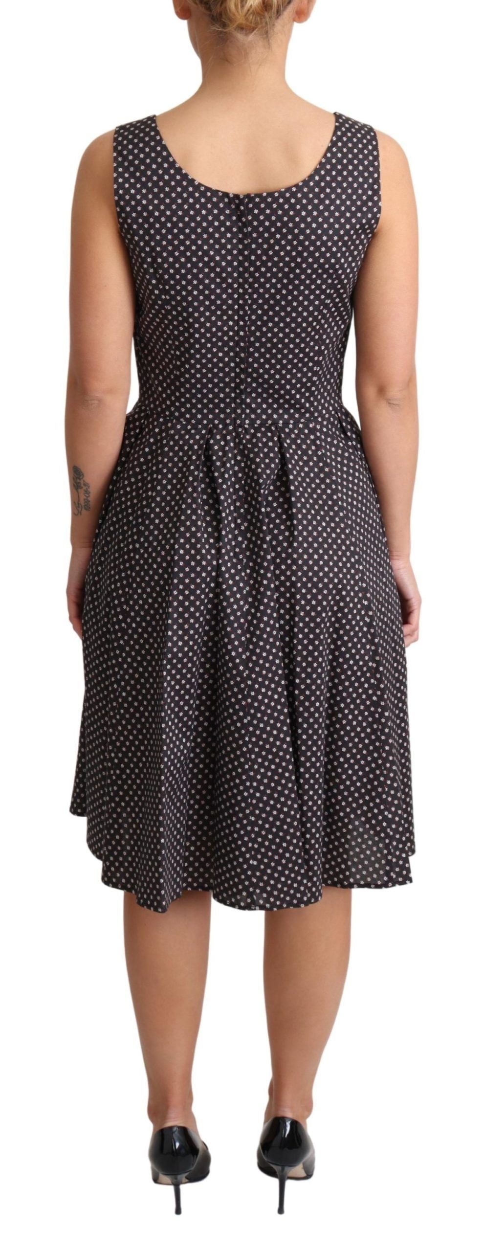 - Elegant Floral A-Line Sleeveless Dress