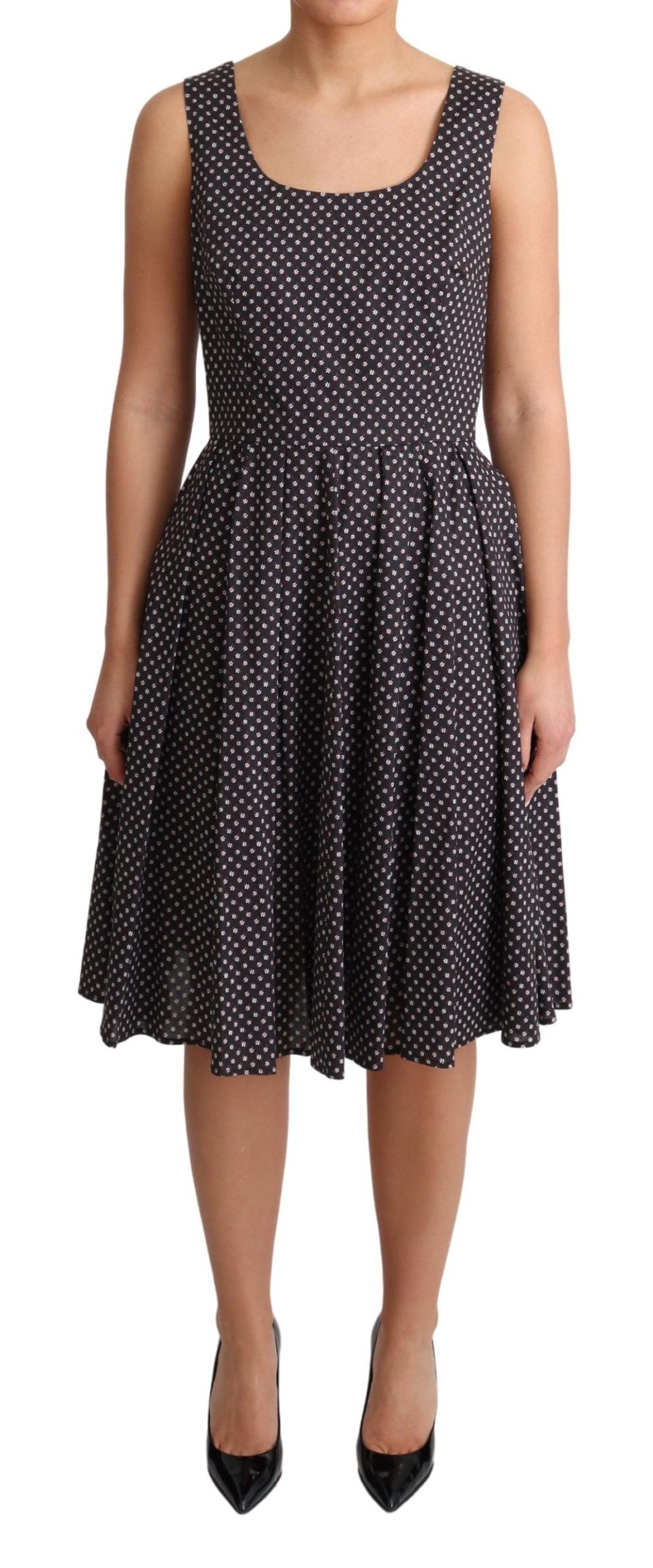 - Elegant Floral A-Line Sleeveless Dress
