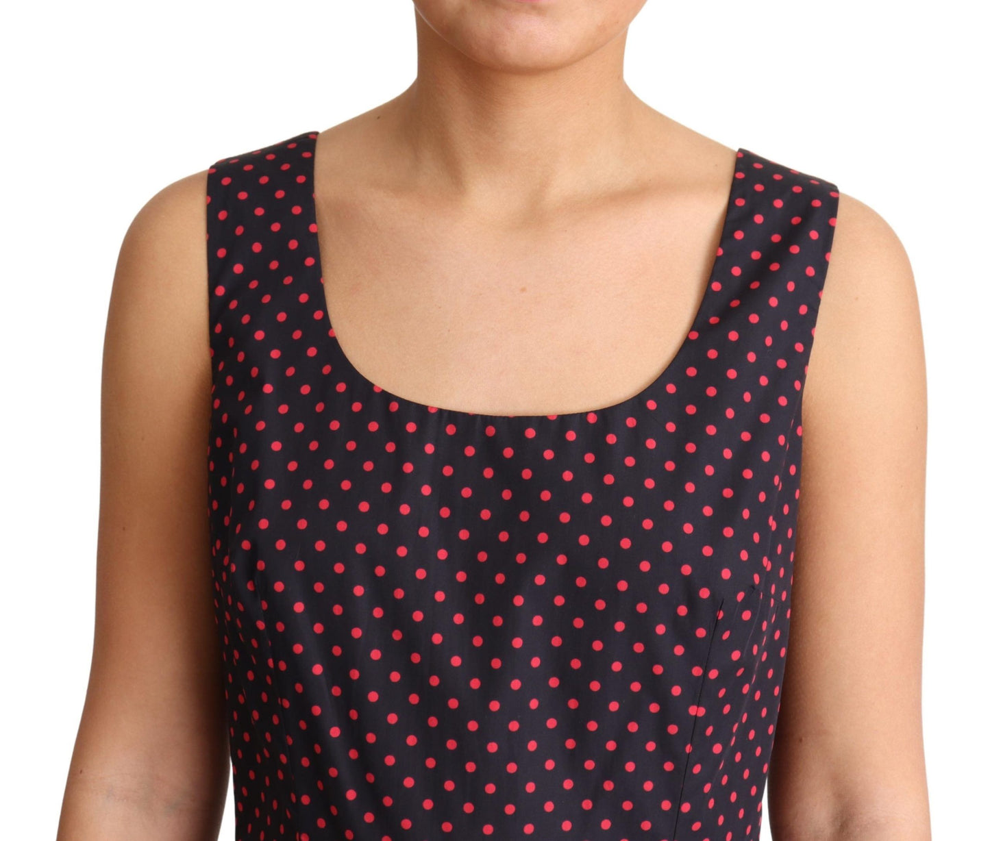 - Chic Polka Dotted A-Line Sleeveless Dress
