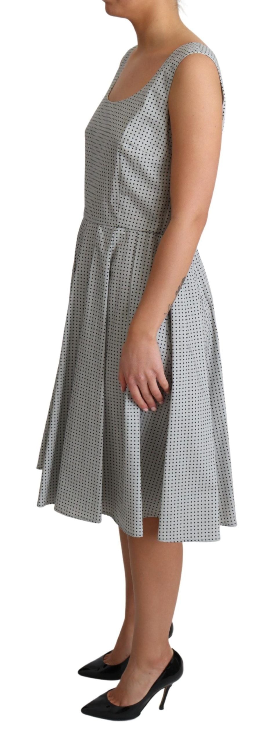 - Chic Polka Dotted Sleeveless A-Line Dress