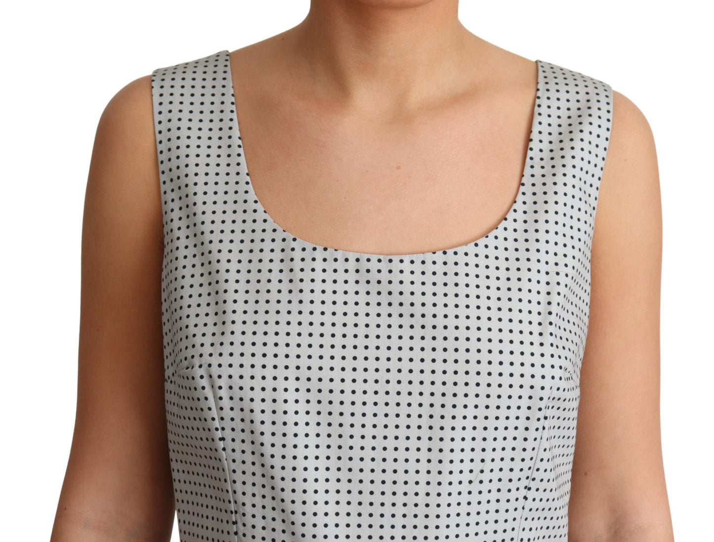 - Chic Polka Dotted Sleeveless A-Line Dress