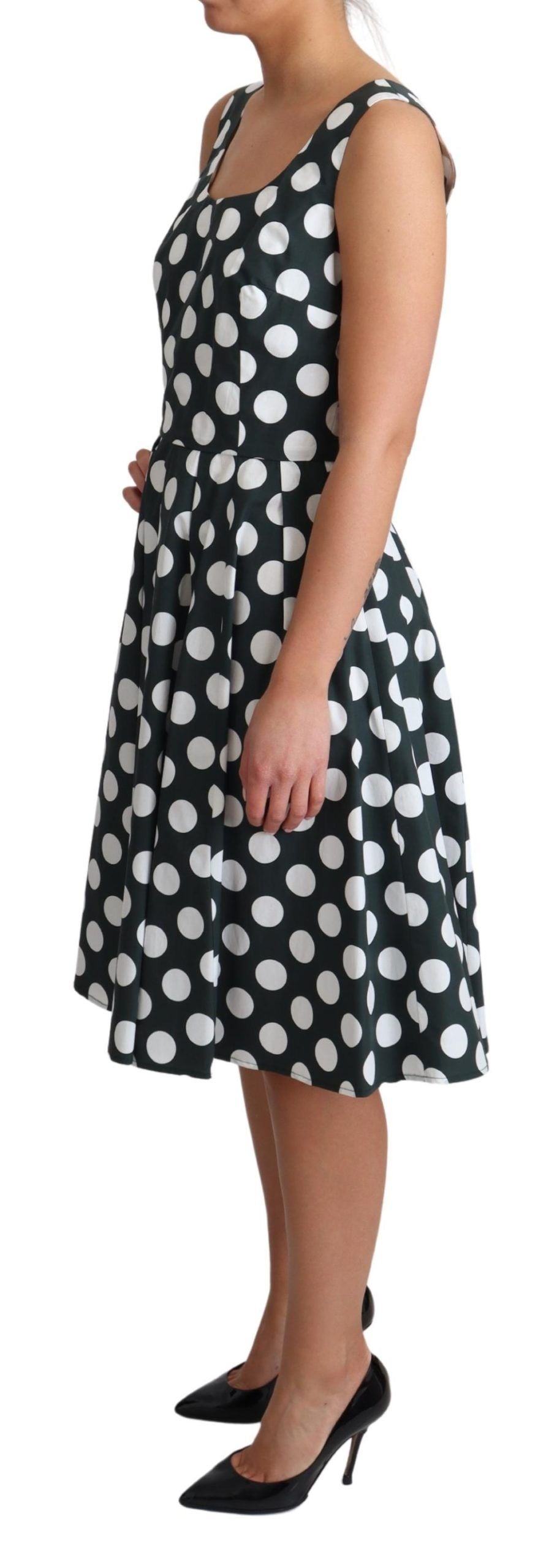 - Chic Polka Dot A-line Sleeveless Dress
