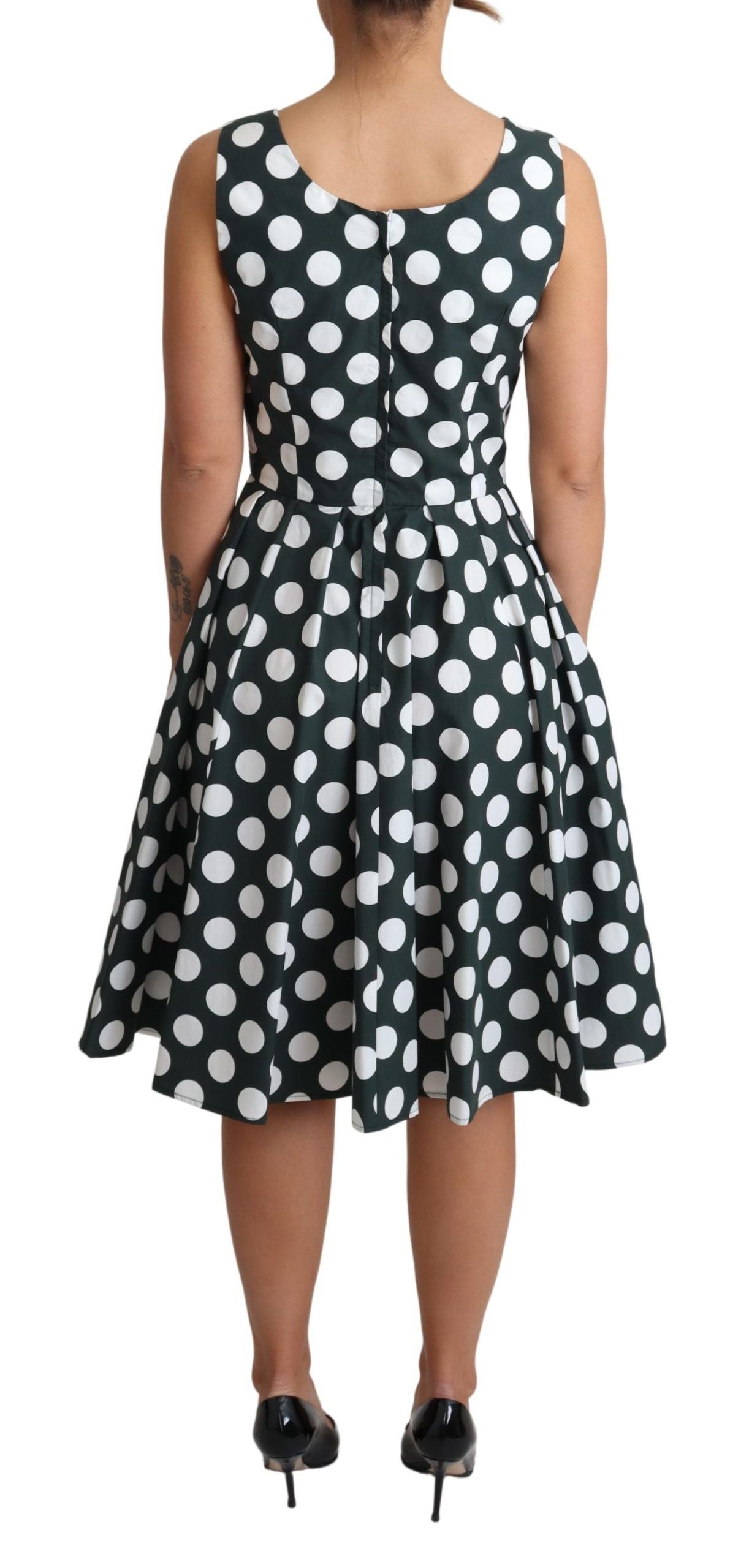 - Chic Polka Dot A-line Sleeveless Dress