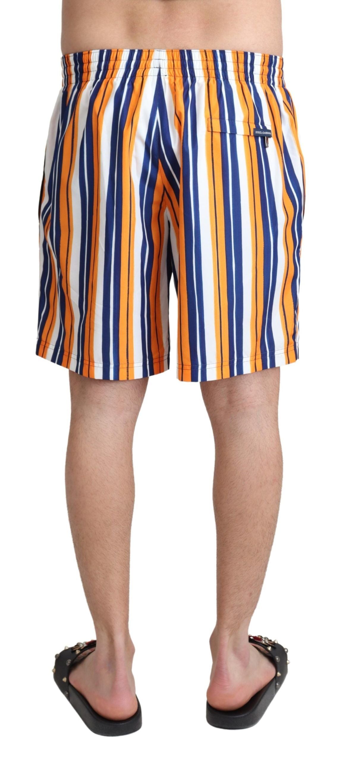 - Multicolor Striped Swim Shorts Trunks