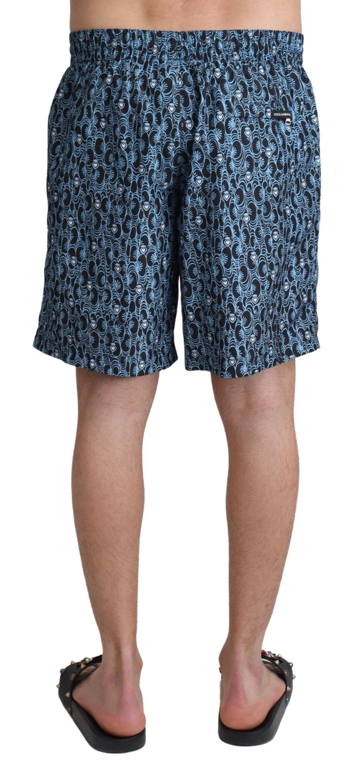 - Chic Blue Drawstring Swim Trunks