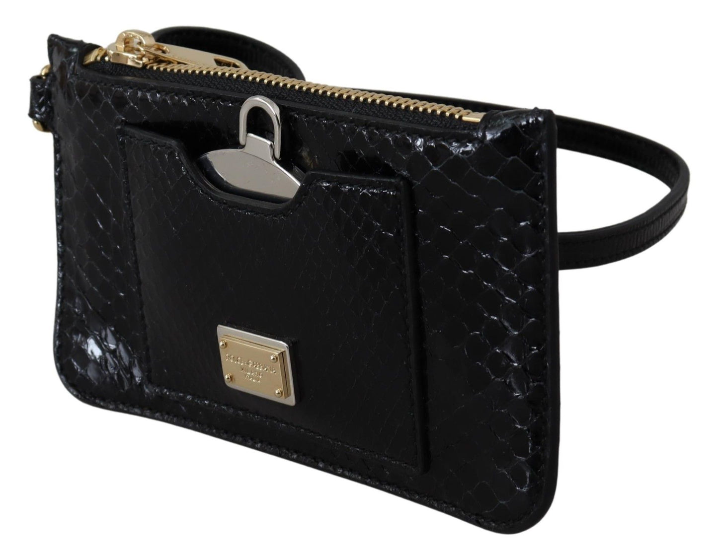 - Elegant Python Pattern Leather Wristlet Wallet