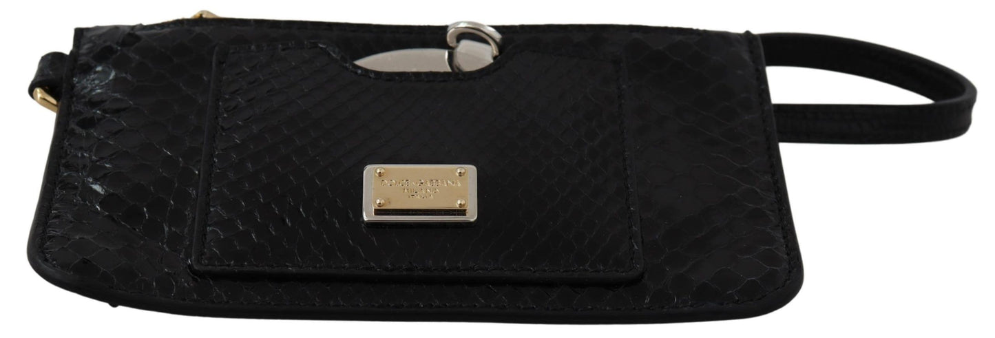 - Elegant Python Pattern Leather Wristlet Wallet