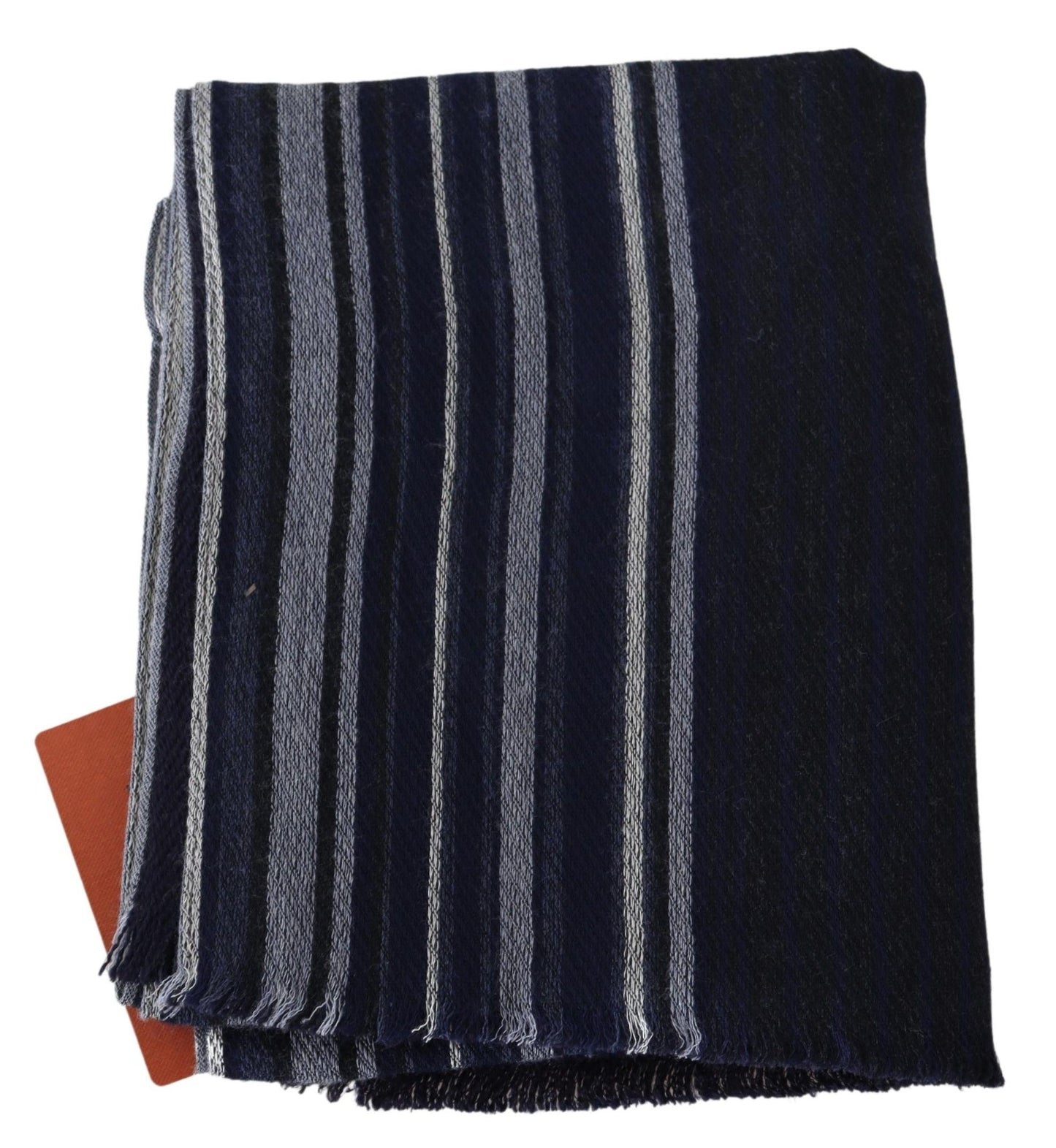 - Chic Multicolor Wool Silk Striped Scarf