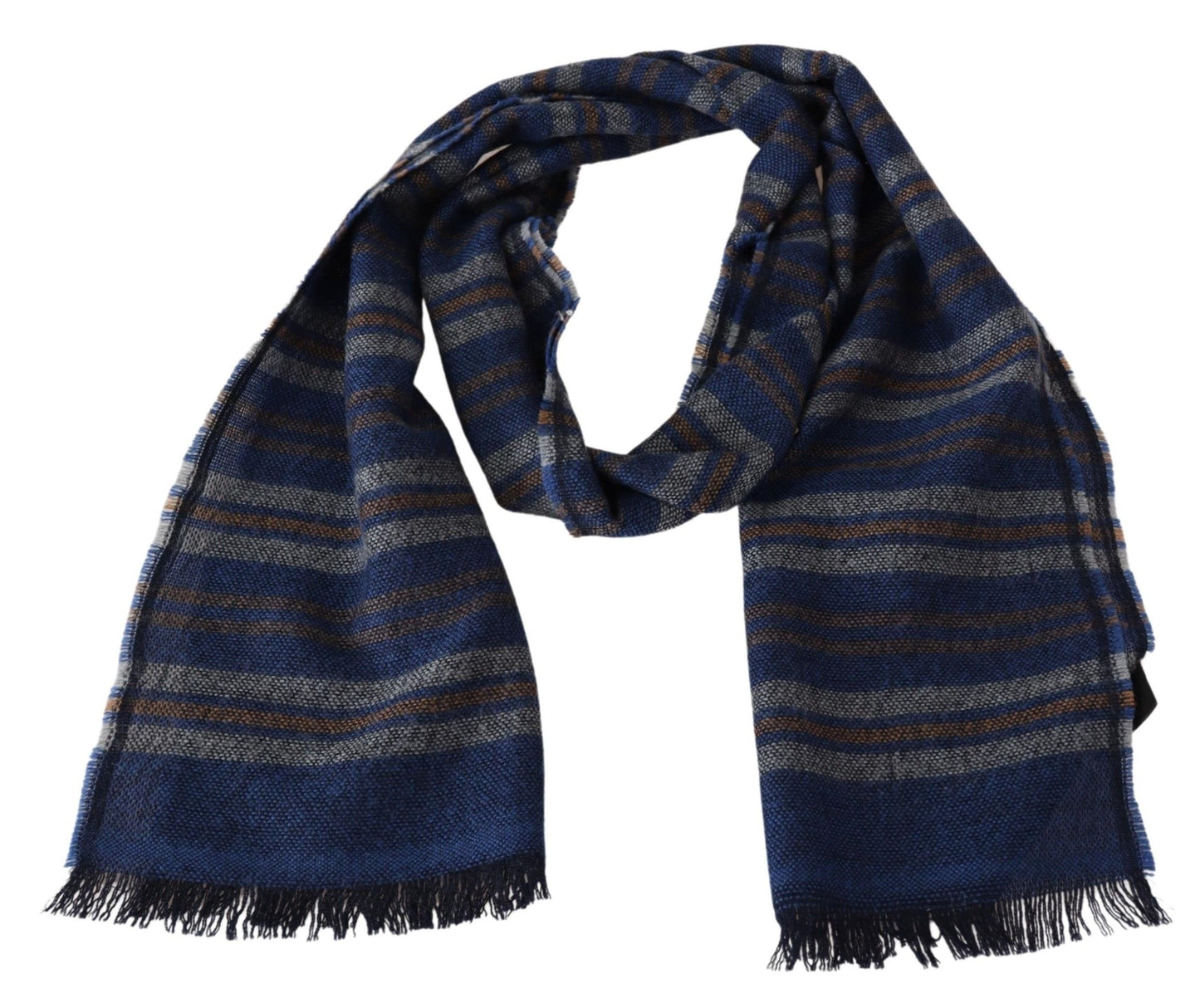 - Chic Multicolor Wool Scarf Unisex Fringed Design