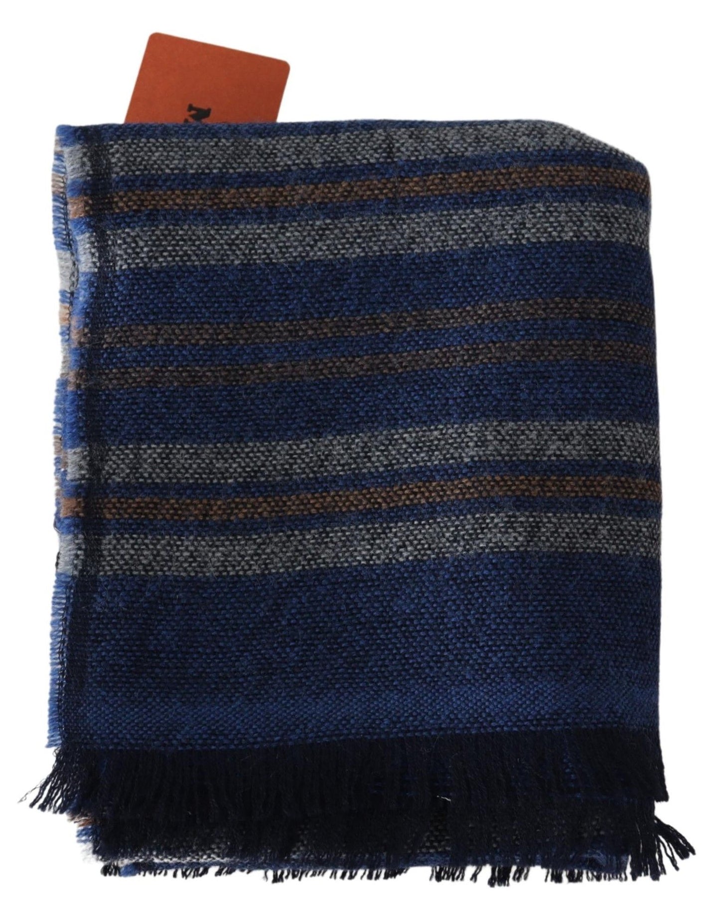 - Chic Multicolor Wool Scarf Unisex Fringed Design