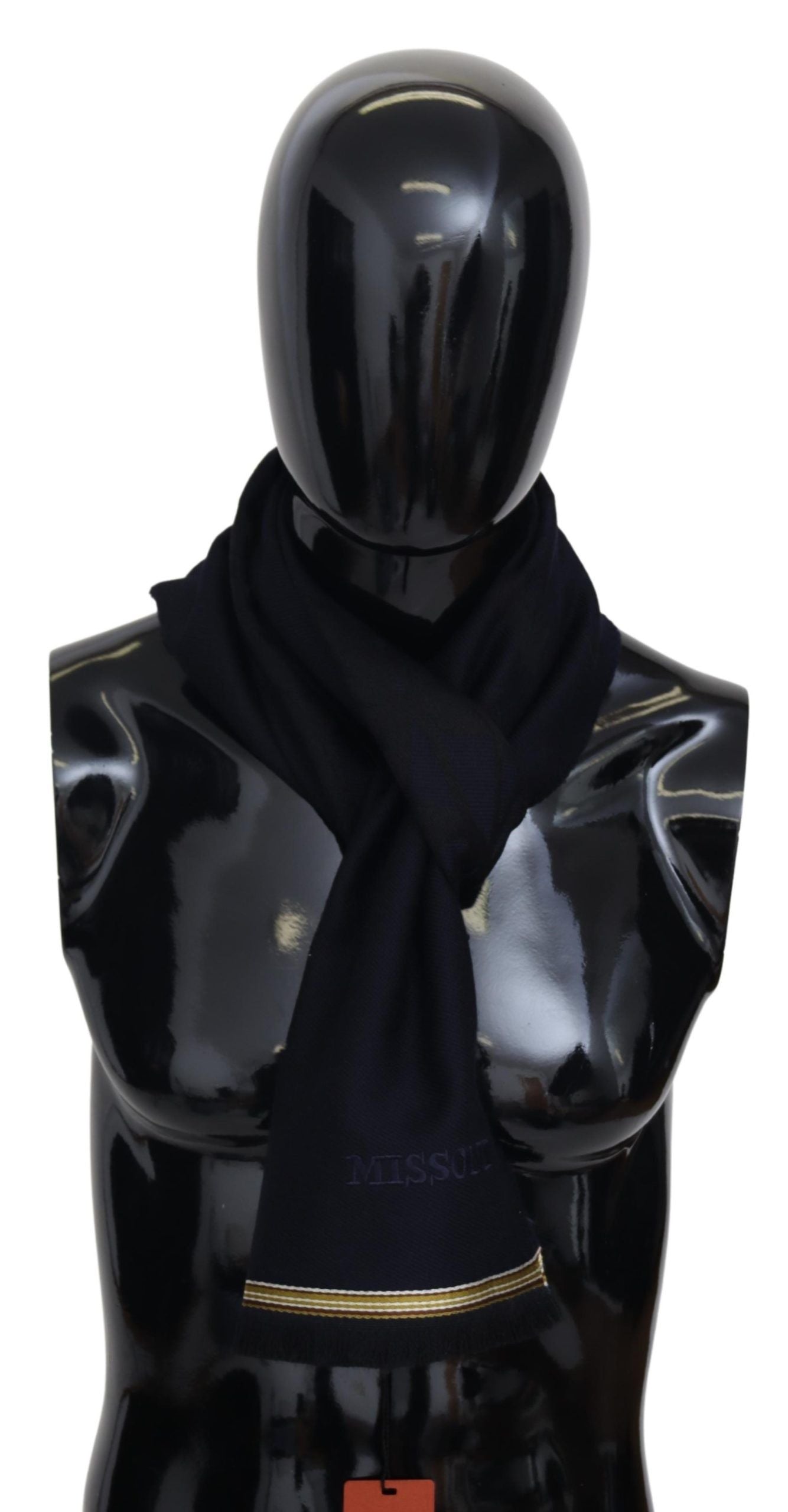 - Elegant Unisex Wool Scarf with Embroidered Logo