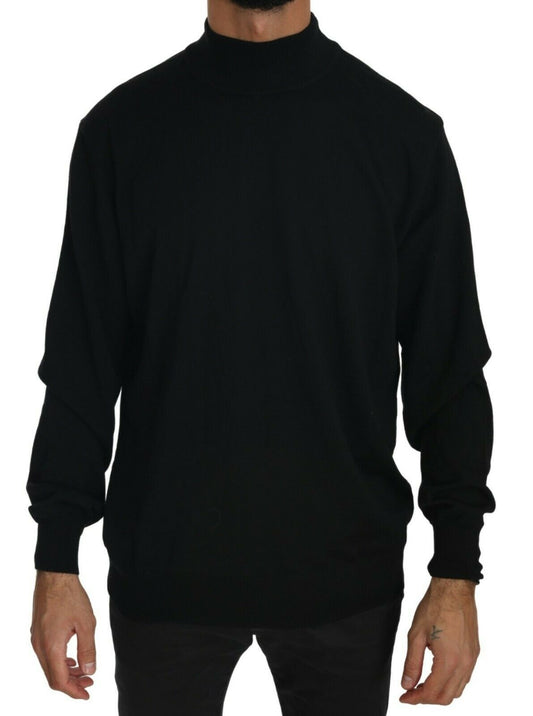 - Elegant Black Virgin Wool Pullover Sweater