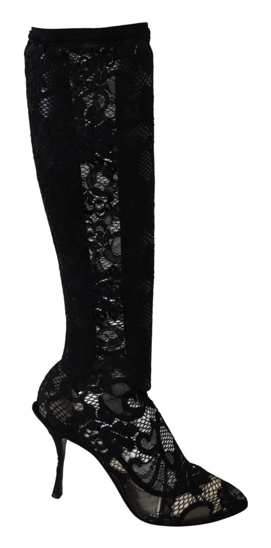 - Elegant Black Stretch Sock Pumps