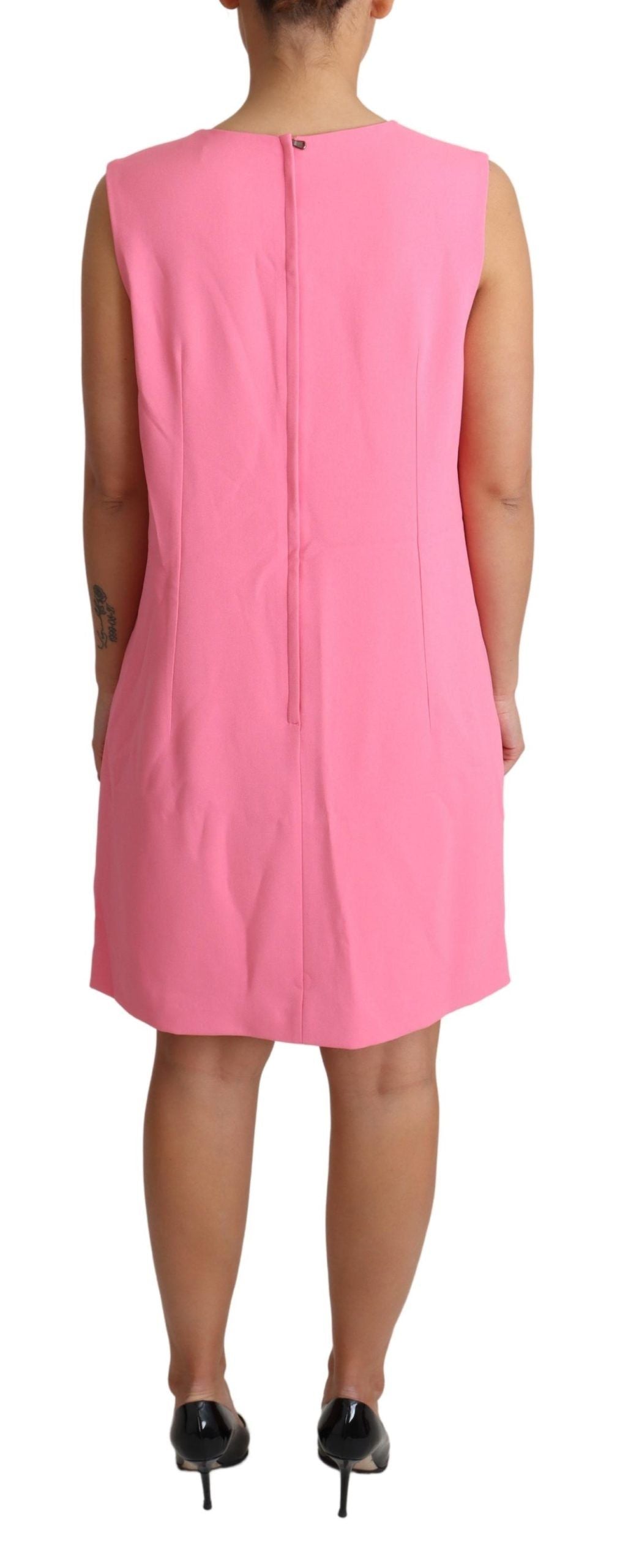 - Elegant Pink Shift Knee Length Dress