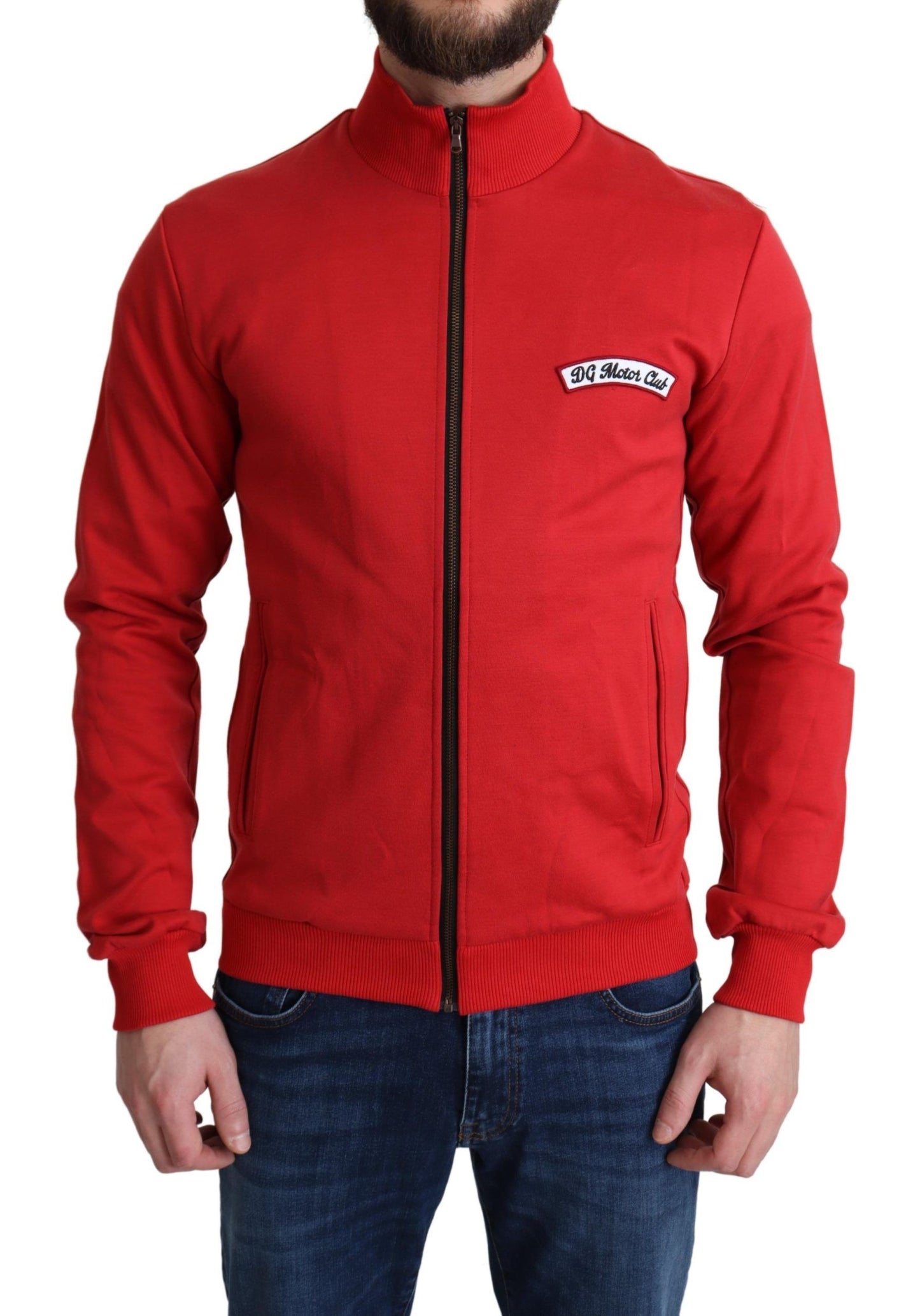 - Chic Red Turtle Neck Zip Cardigan Sweater