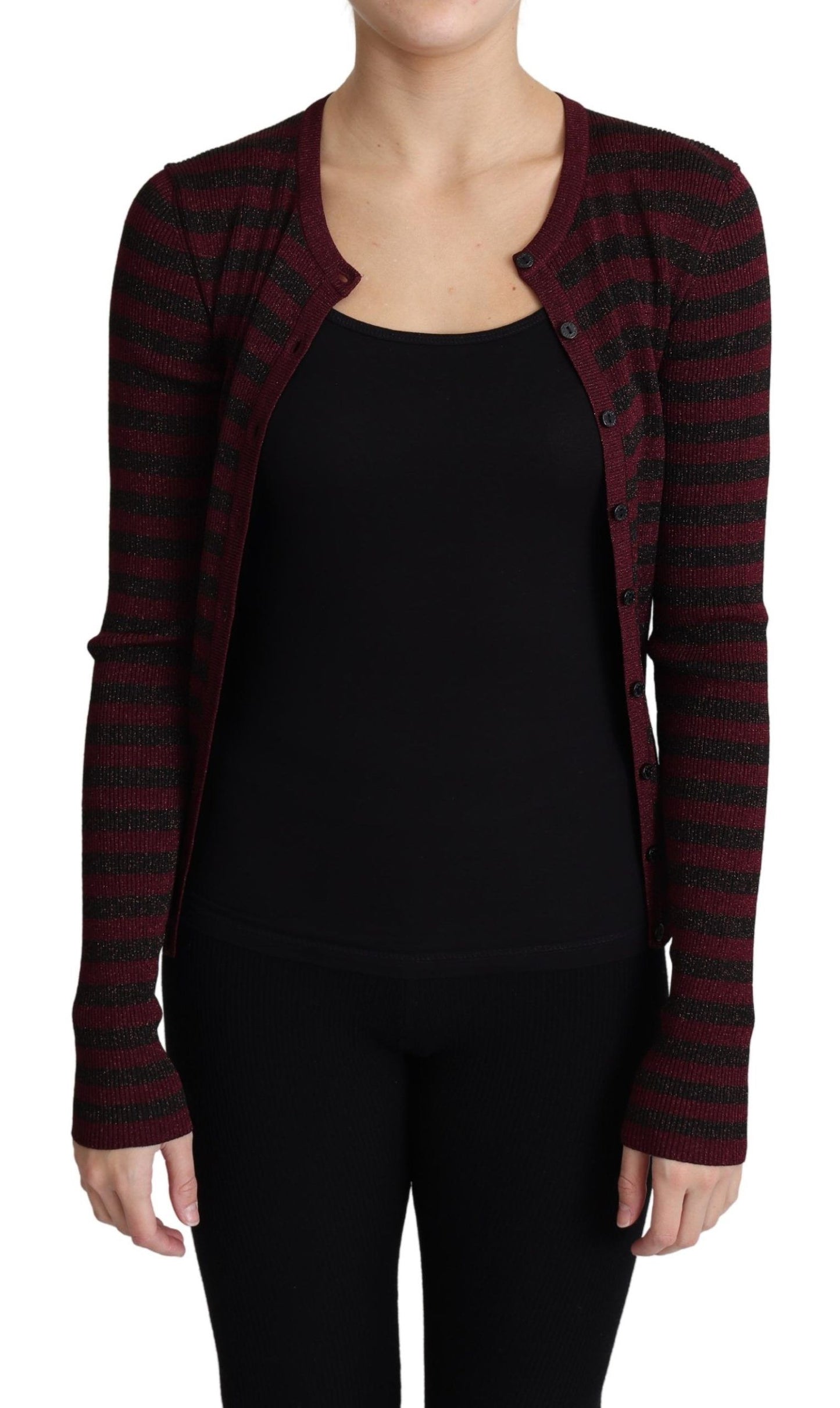 - Elegant Striped Viscose Cardigan
